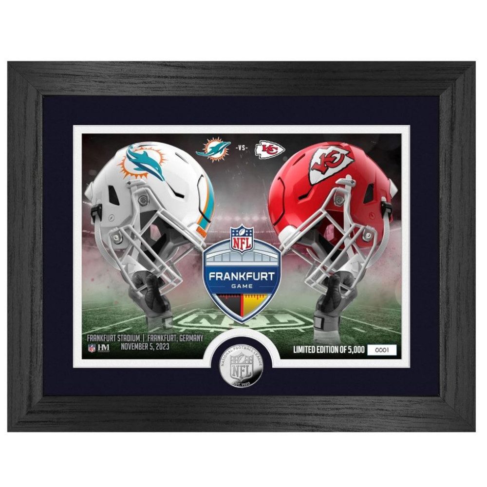 NFL Shield Chiefs vs Dolphins Dueling Silver Coin Photo Mint