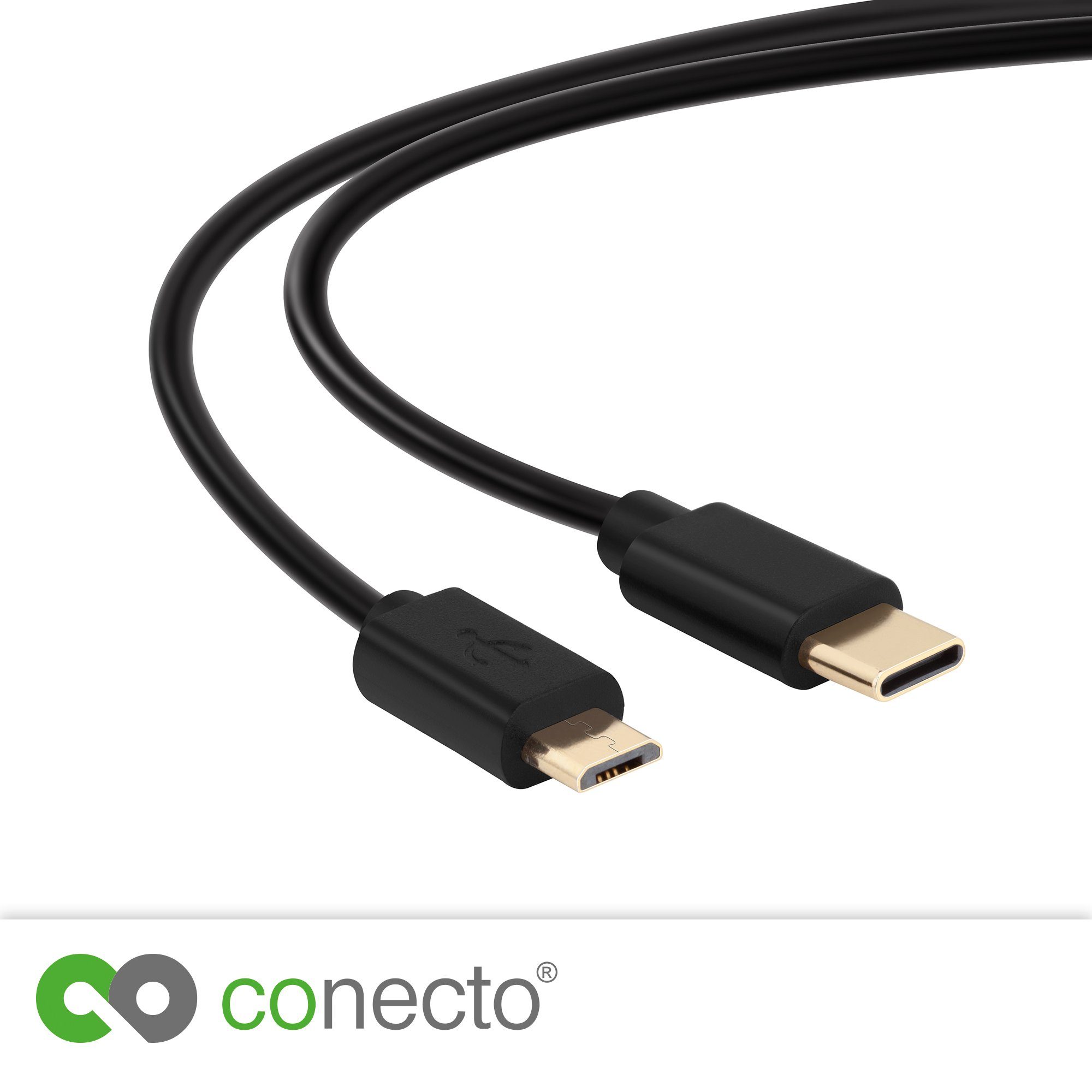 conecto USB 2.0 Verbindungskabel USB-C Stecker auf Micro USB Stecker USB-Kabel, (100 cm)