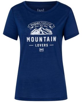 SUPER.NATURAL Print-Shirt Merino T-Shirt W MOUNTAIN LOGO TEE cooler Merino-Materialmix