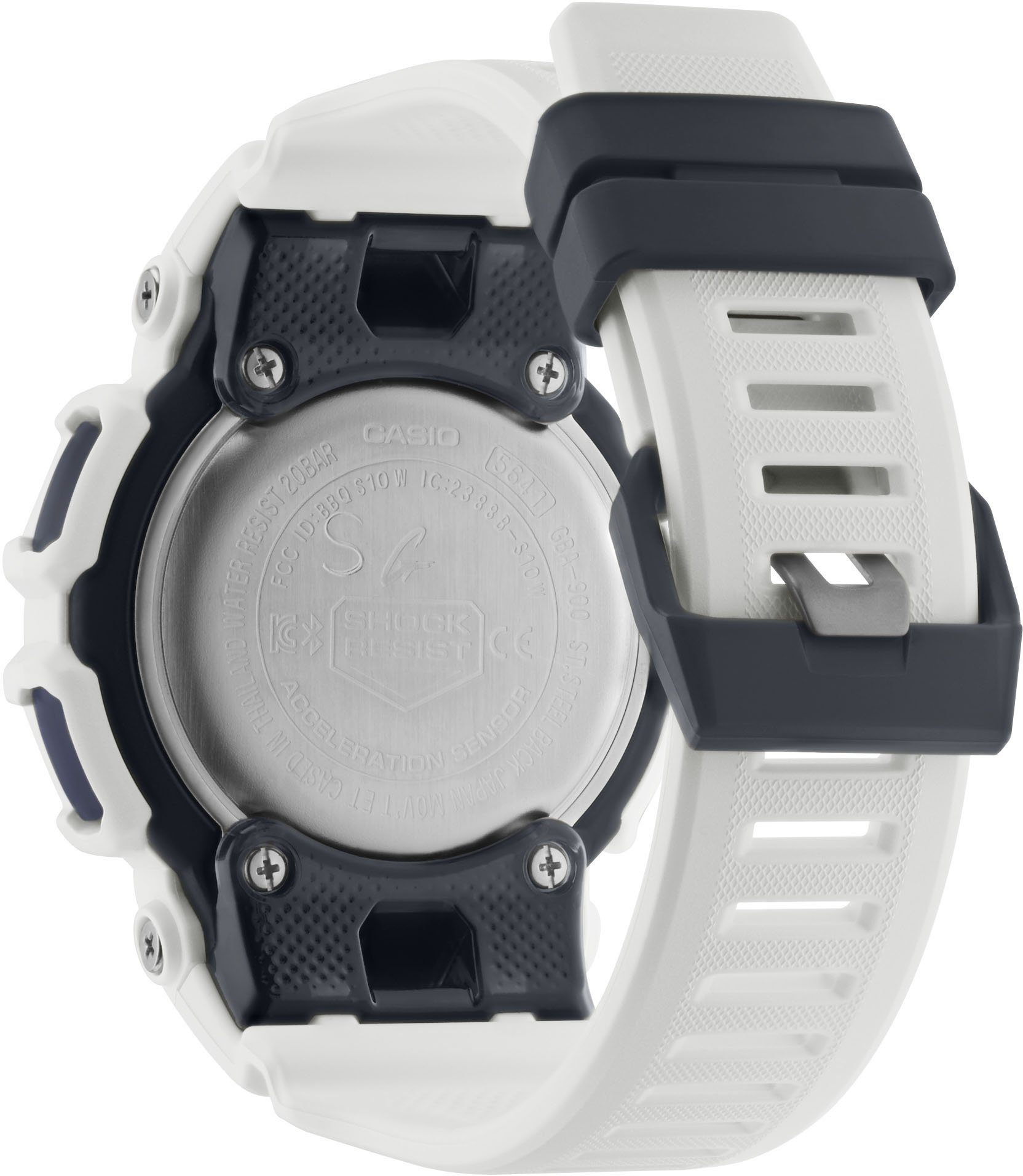CASIO G-SHOCK GBA-900 Smartwatch, Armbanduhr,Herren,Bluetooth,Schrittzähler,digital, bis 20bar wasserd. weiß