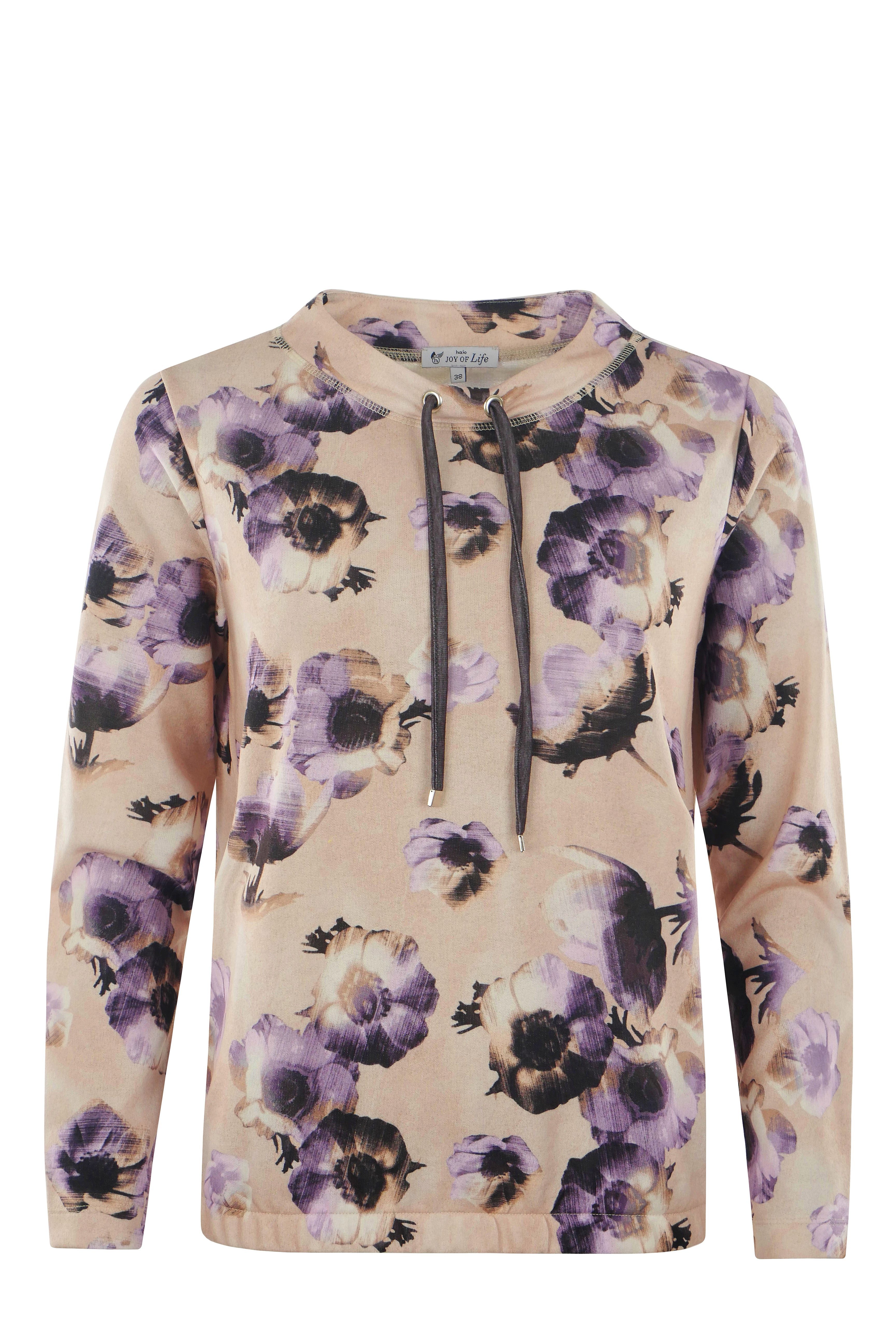 Hajo Sweatshirt Damen Sweatshirt mit Stehkragen und Zierbänder günstig online kaufen