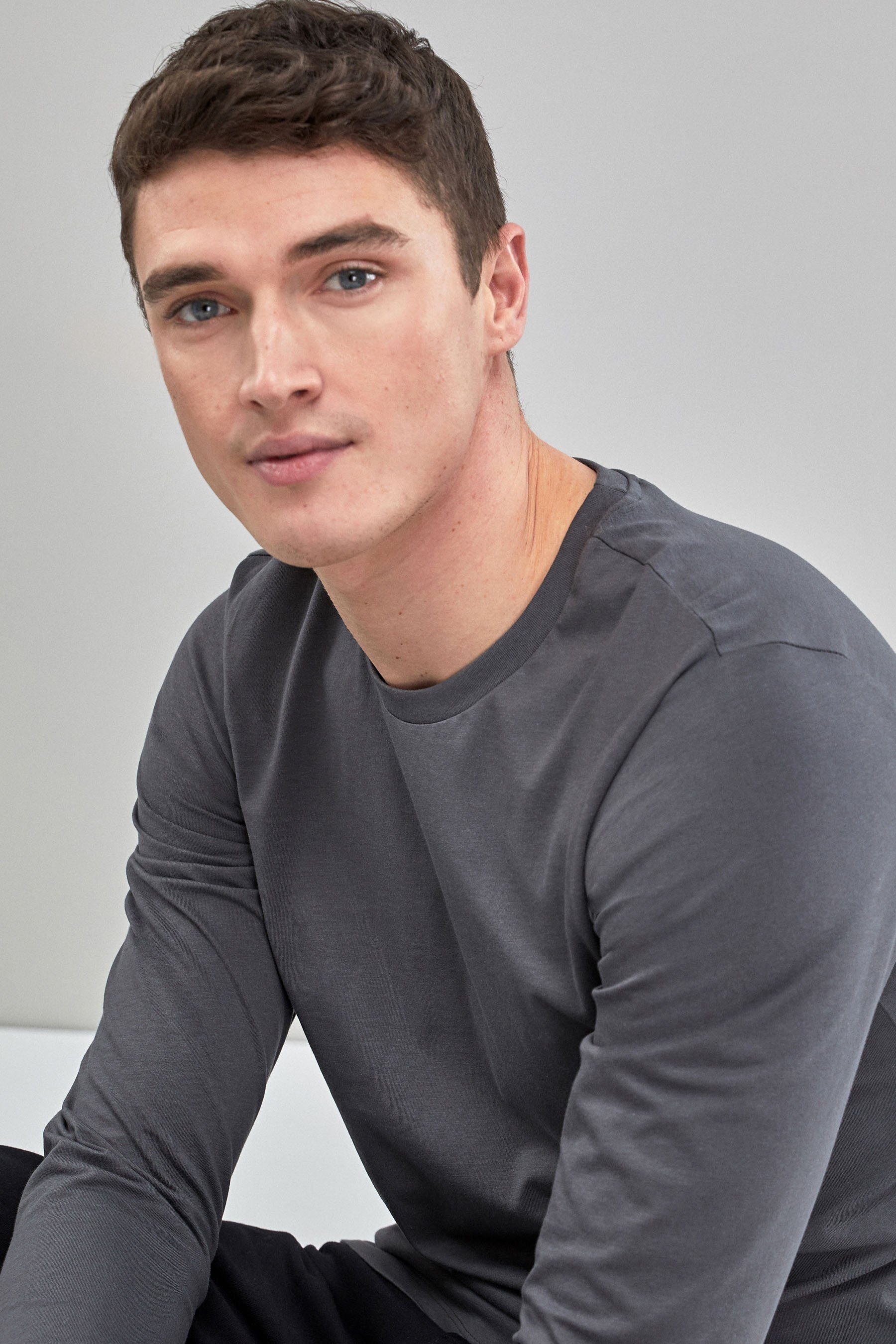 Next Langarmshirt Rundhalsshirt – Regular Fit (1-tlg)