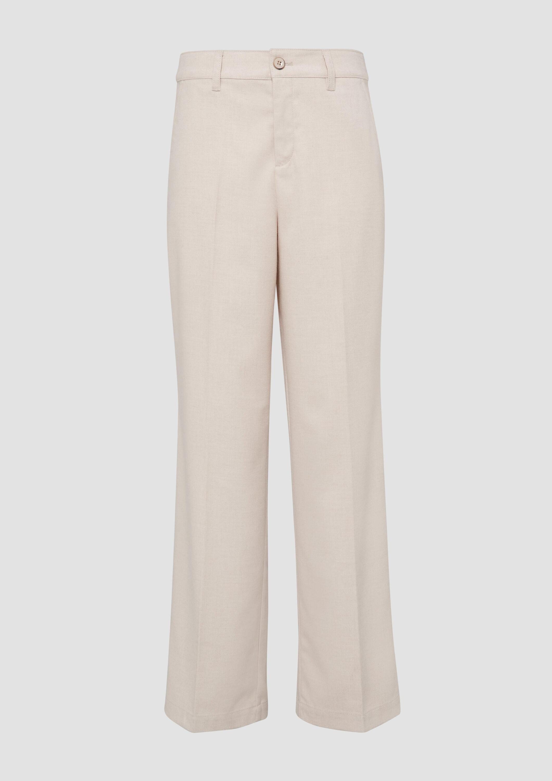 s.Oliver Chinos Hose Stoffhose mit Wide Leg und Bügelfalten