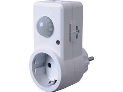 smartwares Steckdosenschalter Plug-In ES360P Stecker Zwischenschalter mit Infrarotsensor, 120°, 1-St.