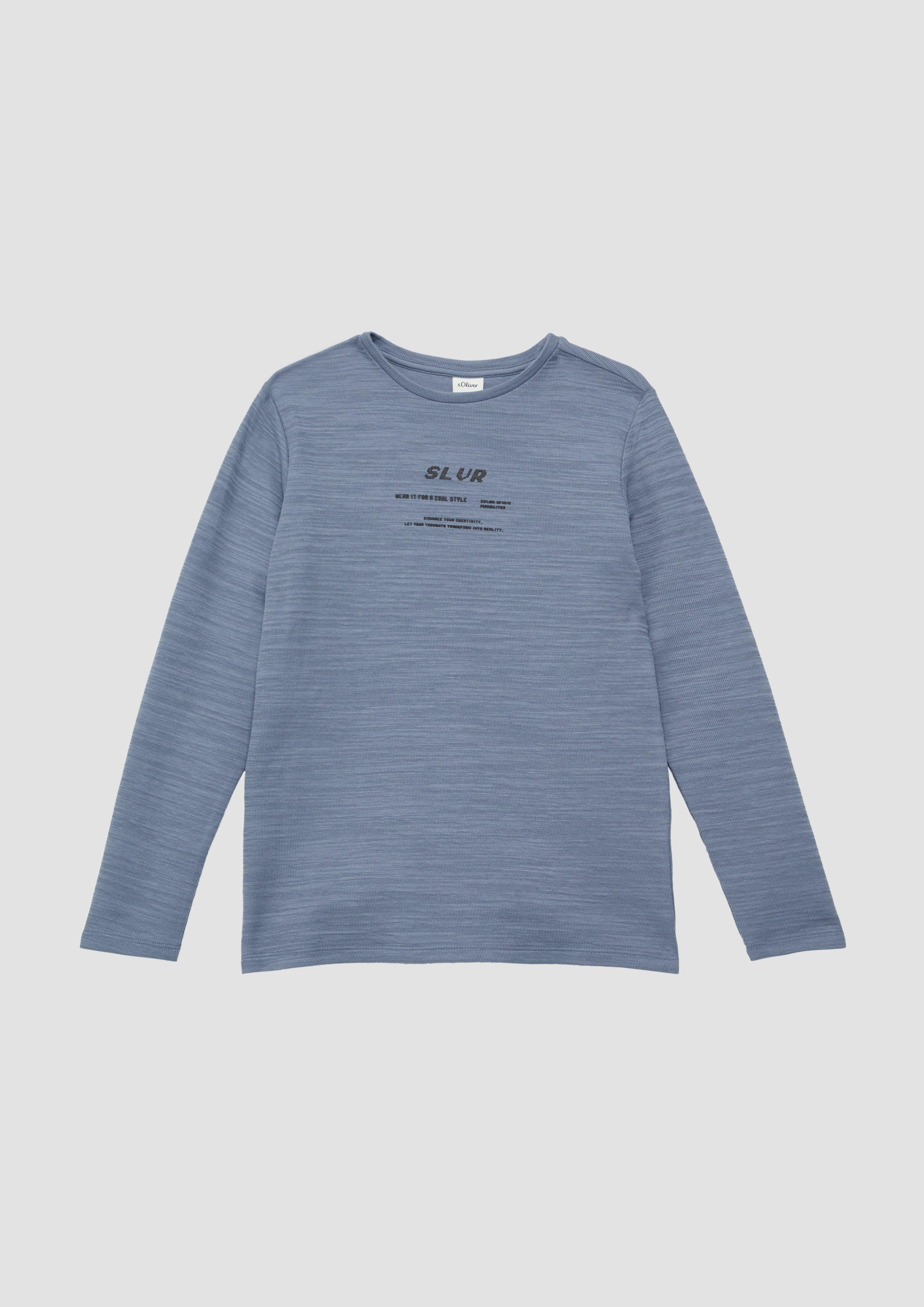 Langarmshirt Strukturiertes Langarmshirt mit Frontprint