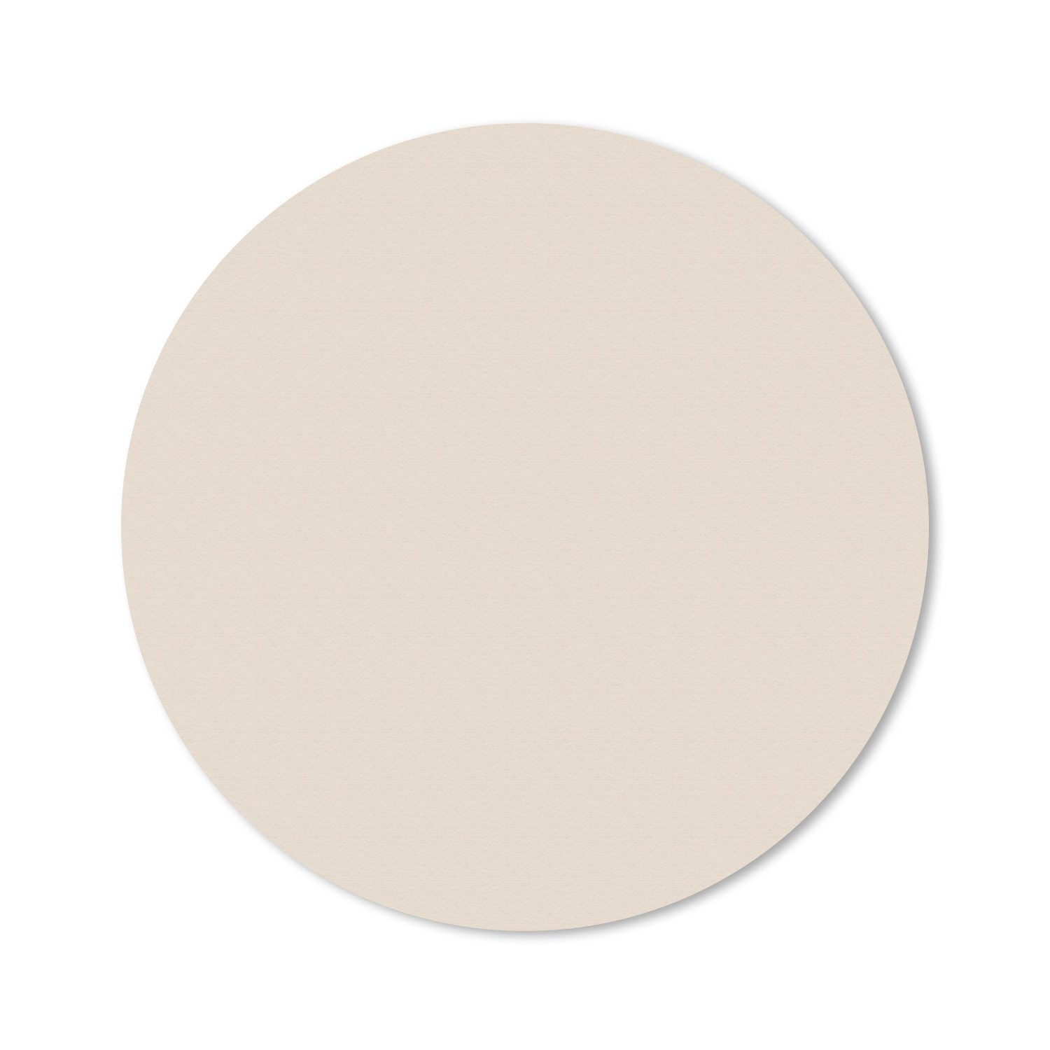 MuchoWow Mauspad Beige - Unifarben (1-St), Büro für Tastatur und Maus, Mousepad Gaming, Rund 20x20 cm