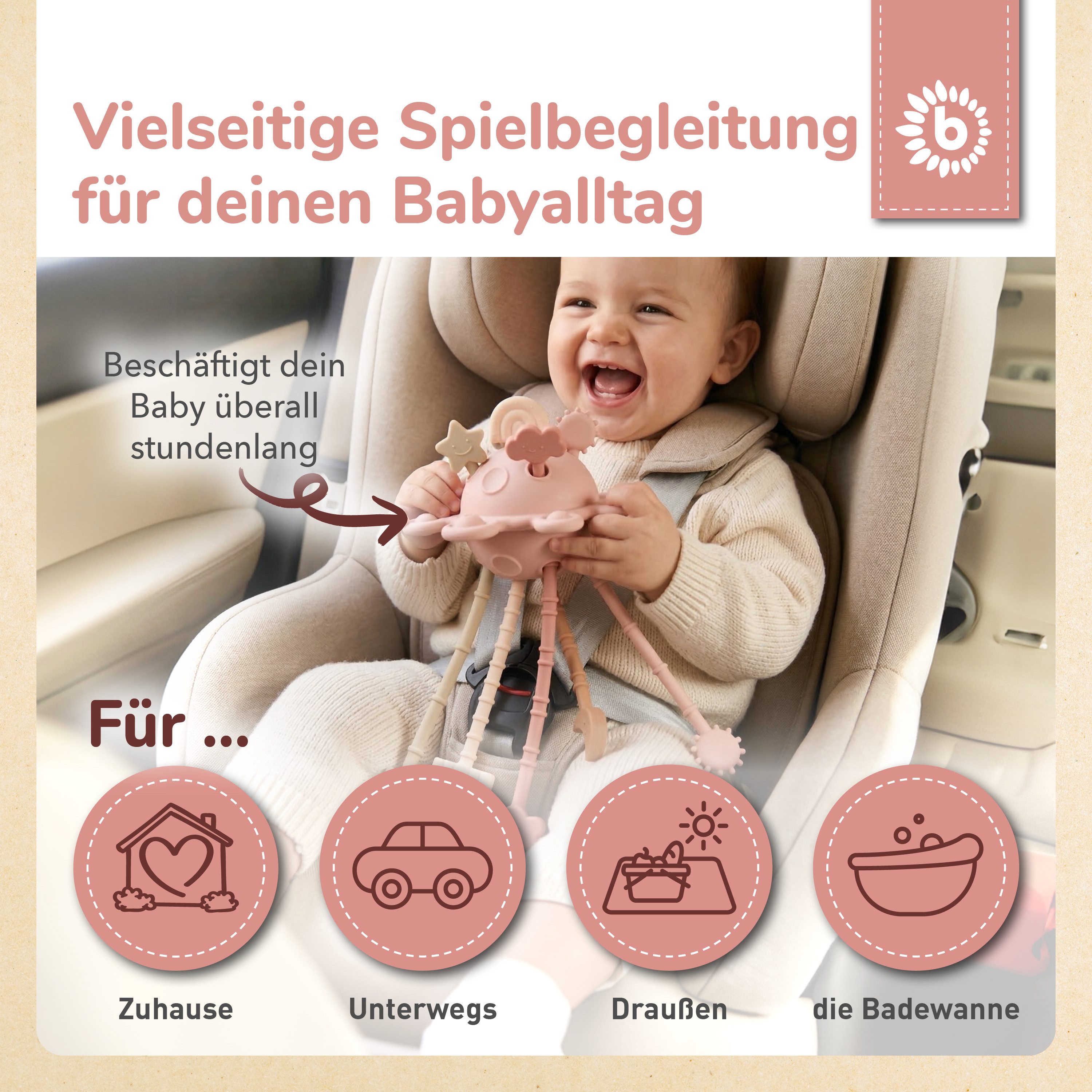 BIECO Stapelspielzeug Bieco Silikon Activity Montessori Spielzeug Baby