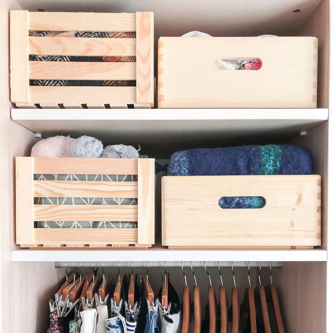 Astigarraga Kit Line Holzkiste Holzkiste in verschiedene Größen; stapelbar; Vollholz; Vorratsbox