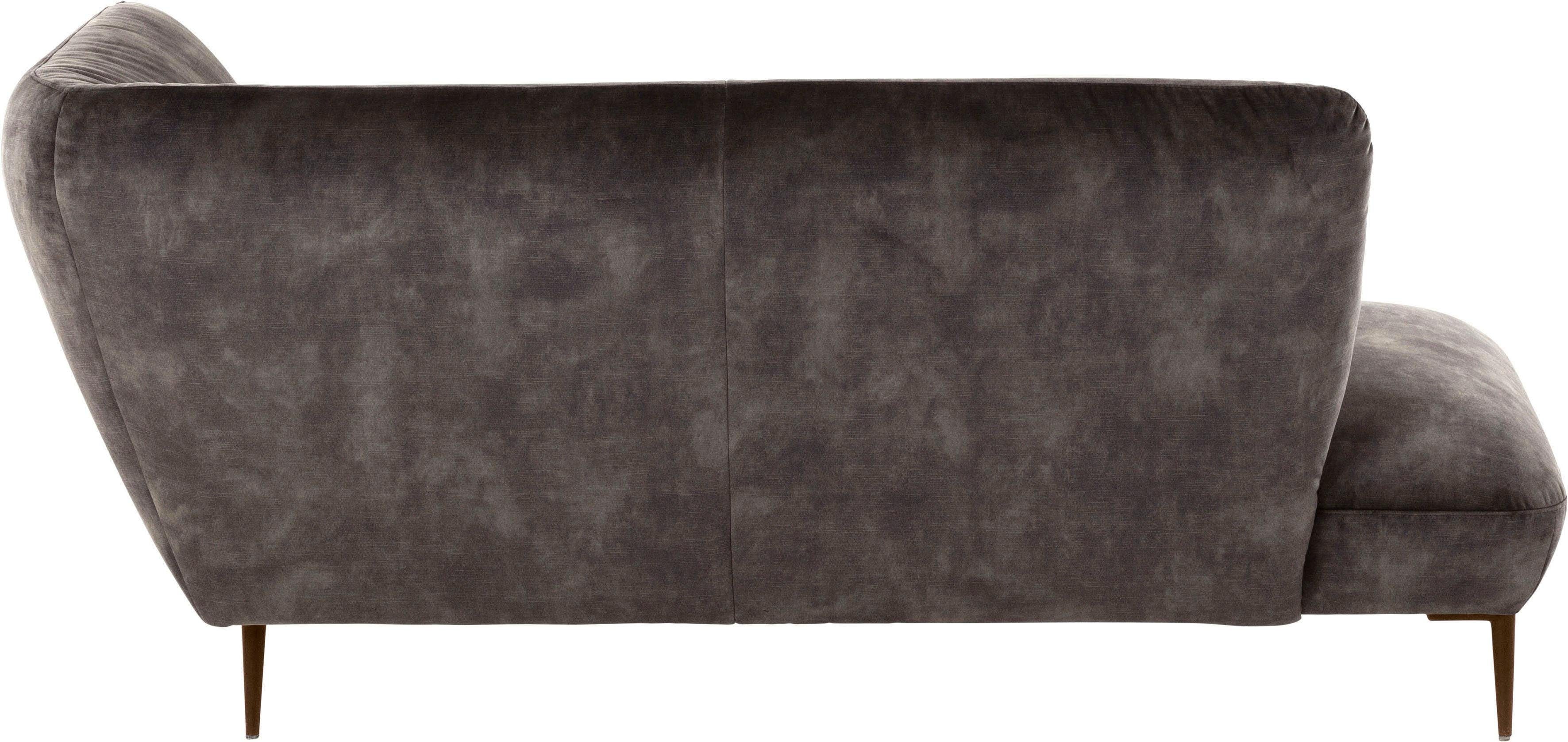 & ELLA, grey W.SCHILLIG Chaiselongue Boch dark Füße pulverbeschichtet S41 Bronze Villeroy