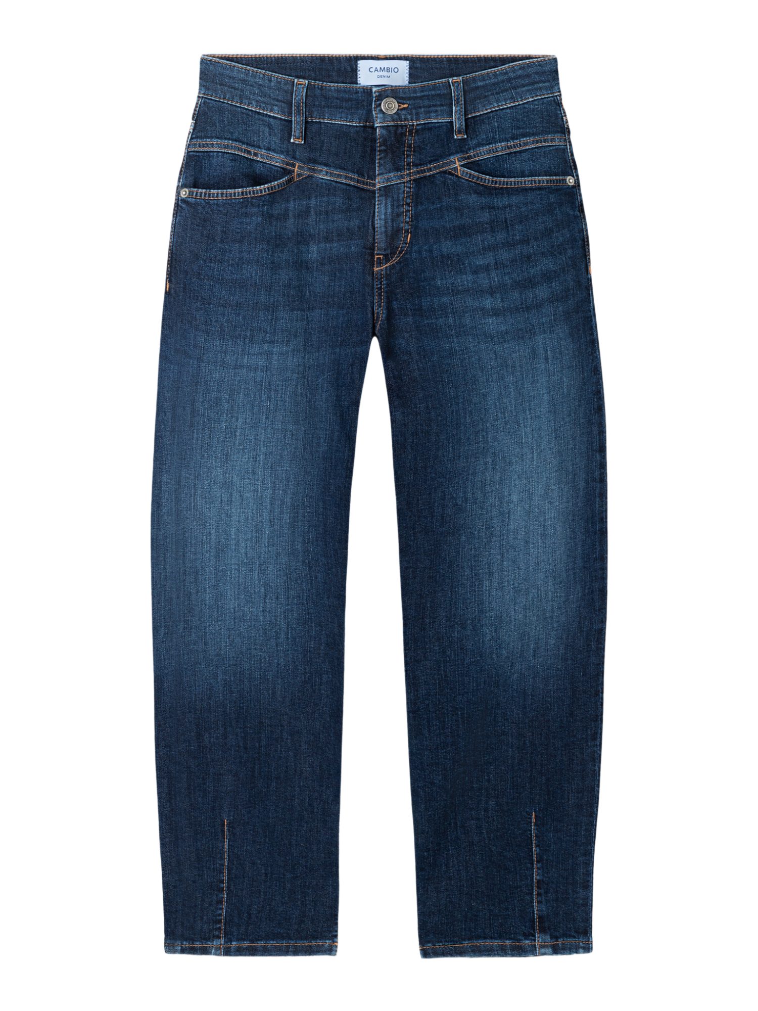 Cambio Stretch-Hose blau,Casual,Baumwolle,Washed,Barrel Fit,Hoch