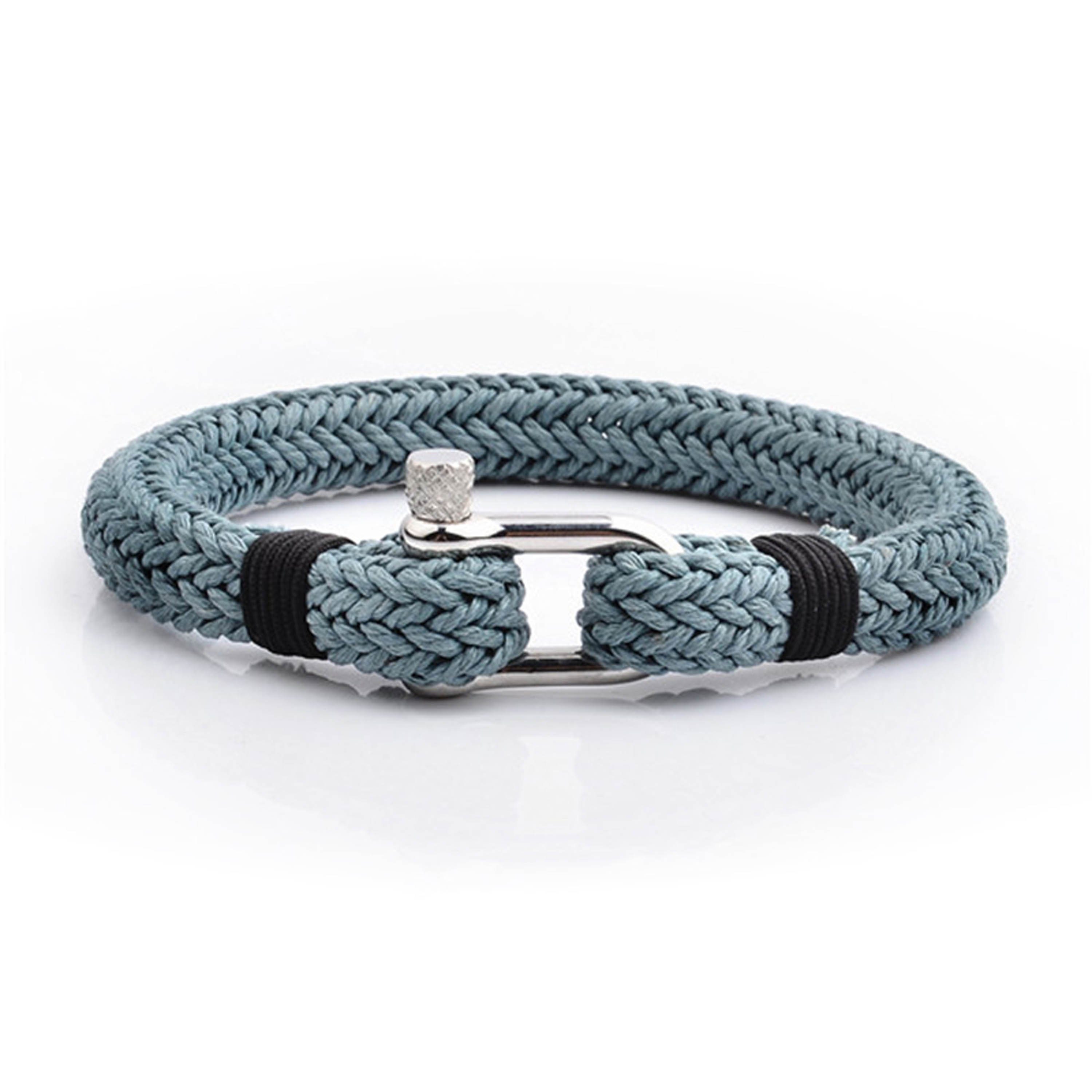 UNIQAL.de Armband Maritime Armband aus Segeltau "AQUA" nautics, Schäckel verschluss (Edelstahl, Segeltau, Casual Style, handgefertigt) Nerissa