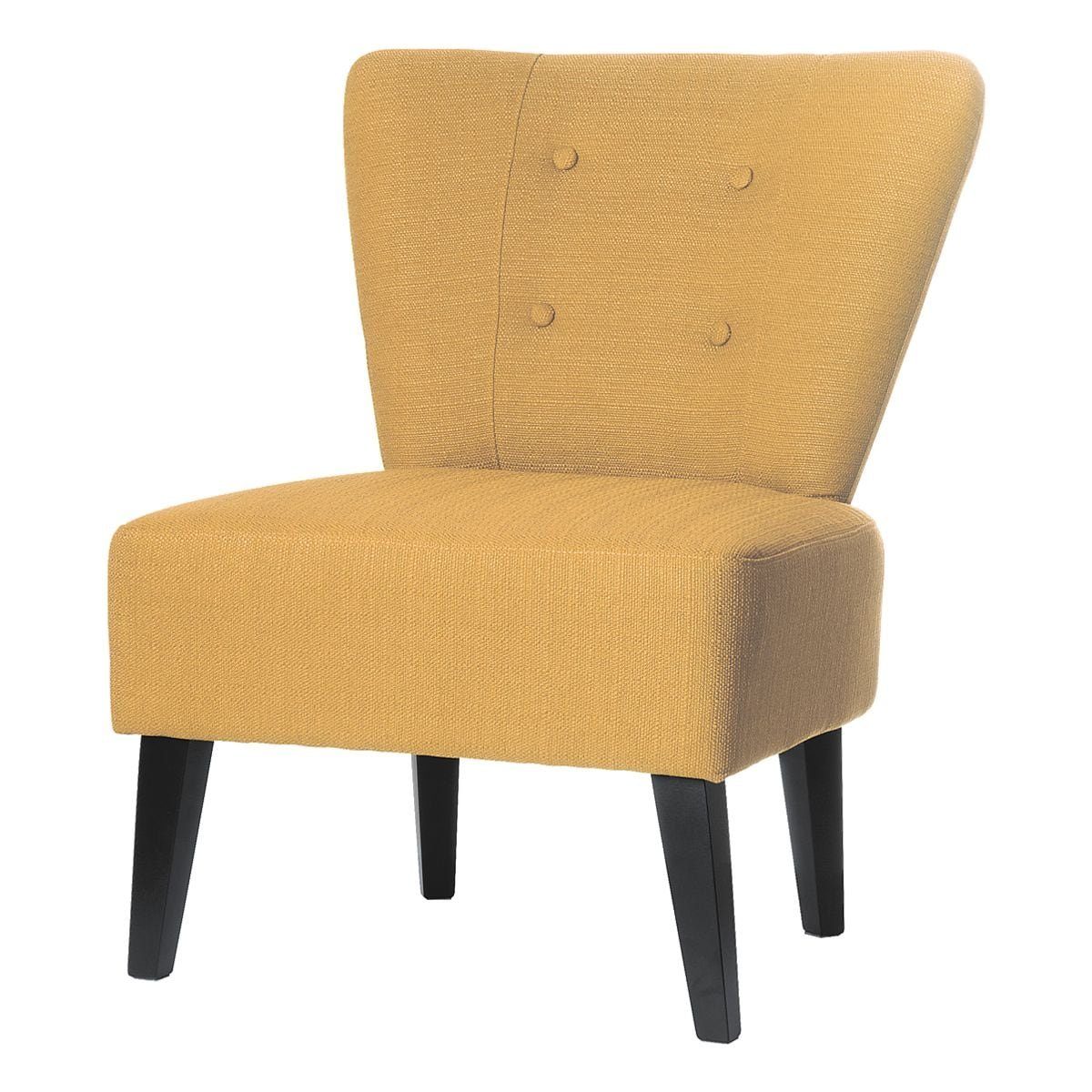 PAPERFLOW Sessel Brighton, im Vintage-Look, extrabreite Sitzfläche, Holzfüße Safran