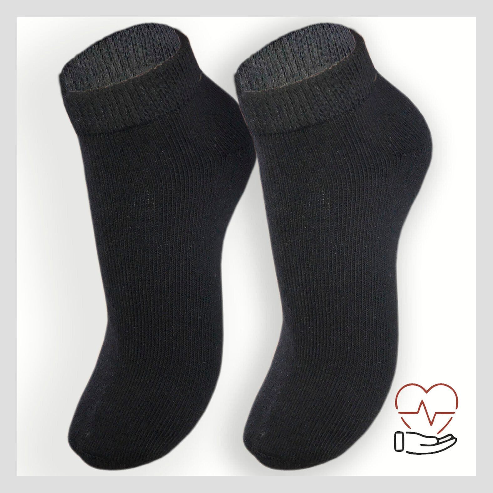 Sockswear Diabetikersocken Sneaker Kurzschaft oder Normalschaft Socken (3 Paar) extrem dehnfähiger Bund dicke Qualität kreislauffreundlich