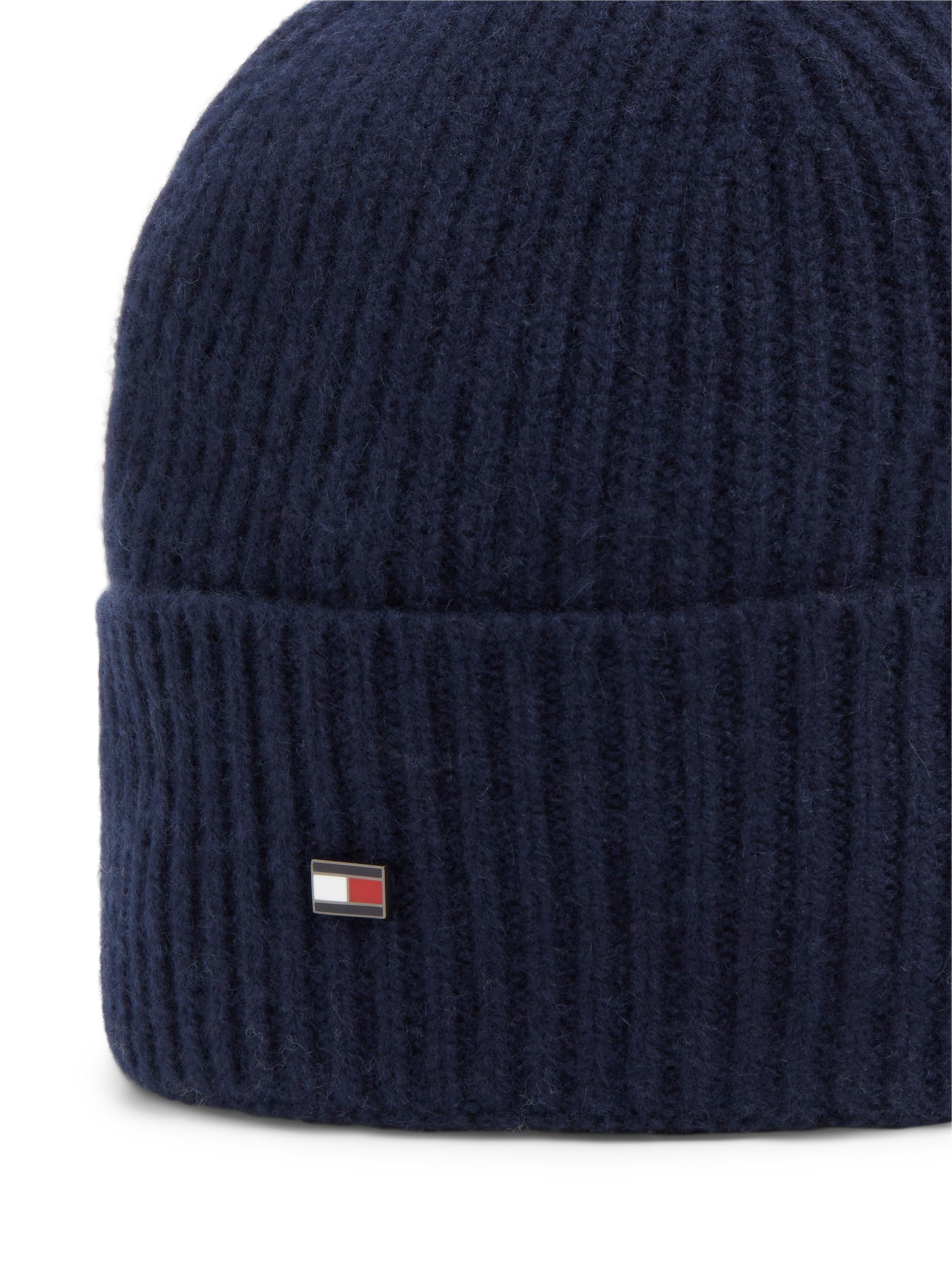 Tommy Hilfiger Strickmütze FLAG CASHMERE BEANIE One size mit Markenlogo