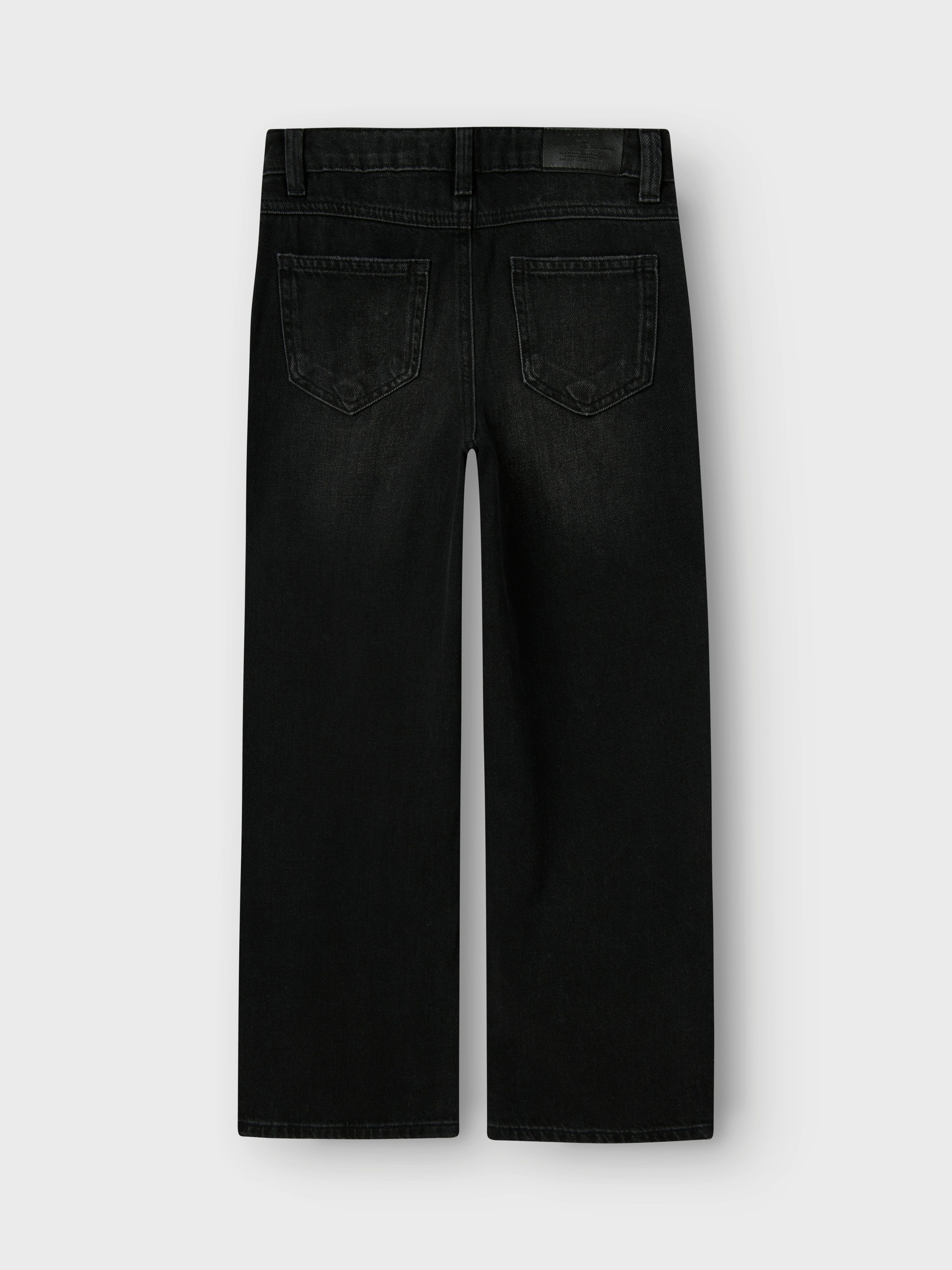 Name It 5-Pocket-Jeans NKFROSE für Mädchen mit Destroyed-Effekt und hohem Bund normal, Denim, Abriebeffekte, Reißverschluss
