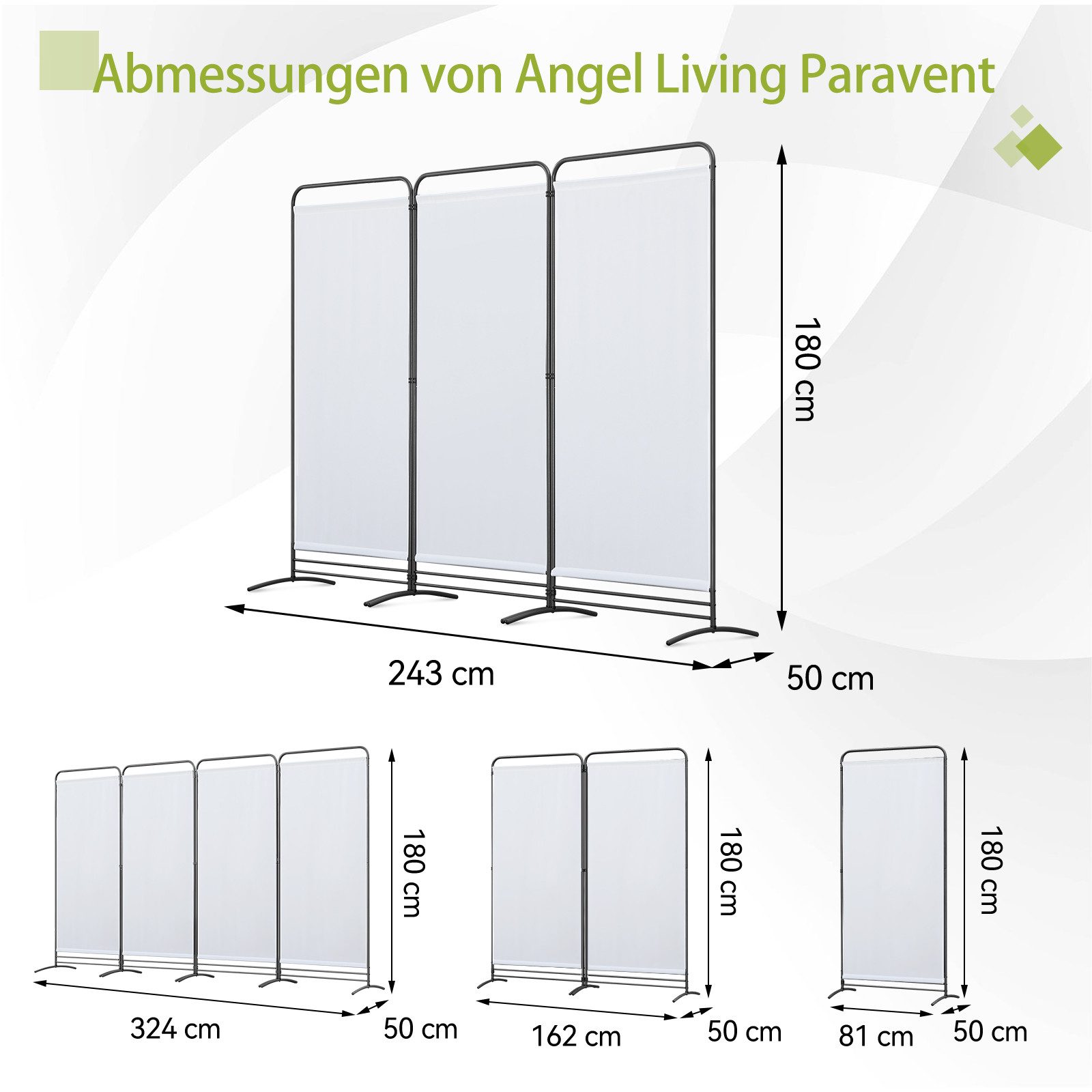 Angel Living Paravent Klappbar Raumteiler Freistehend günstig online kaufen