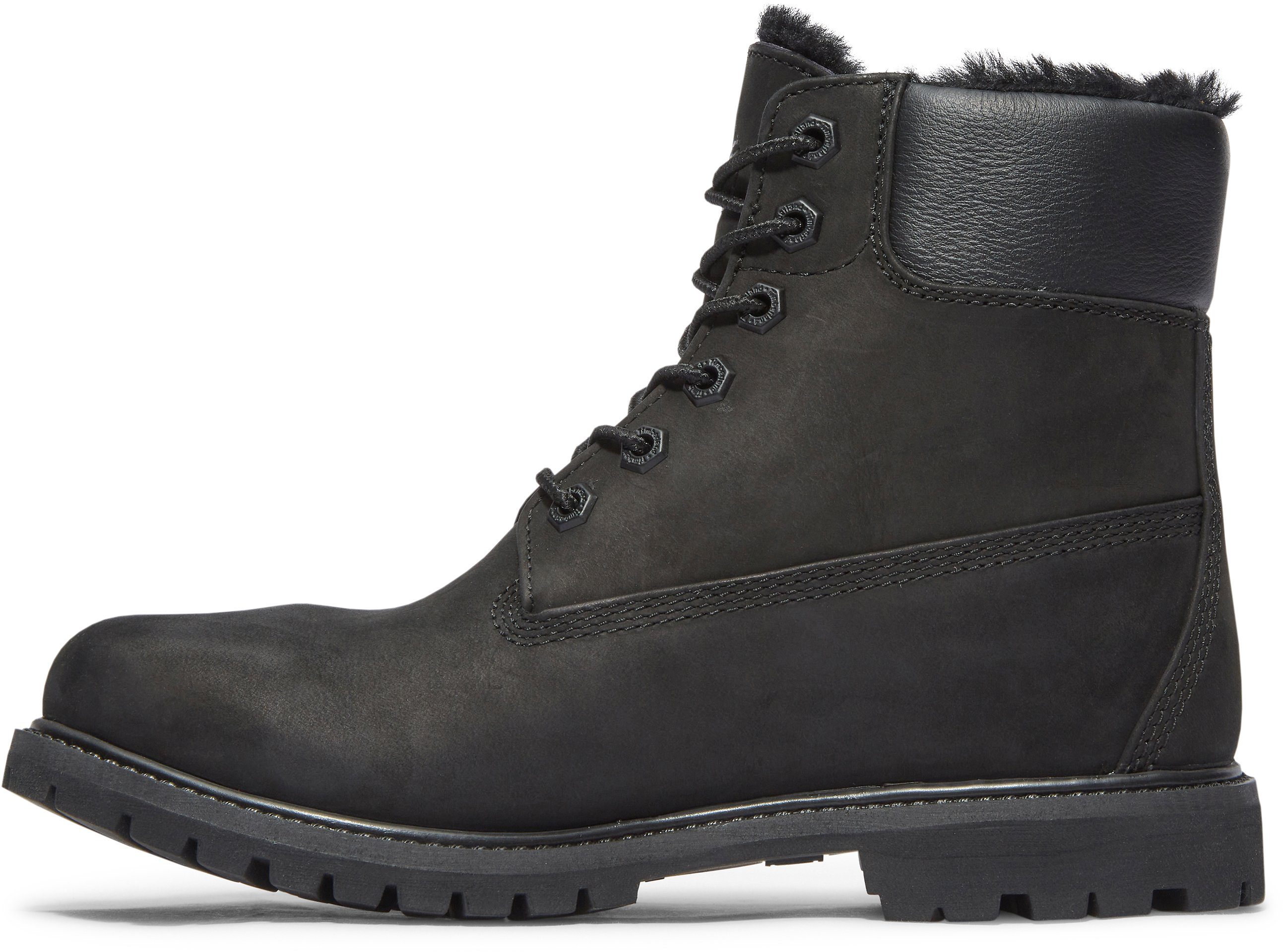 Timberland 6in Premium Shearling Schnürboots wärmend wasserdicht schwarz und