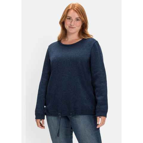 Sheego Sweatshirt Große Größen aus Strickfleece, mit Saum-Tunnelzug