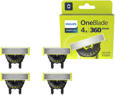 Philips Ersatzscherteile OneBlade 360, 4 St., nass und trocken einsetzbar, hält bis zu 4 Monate