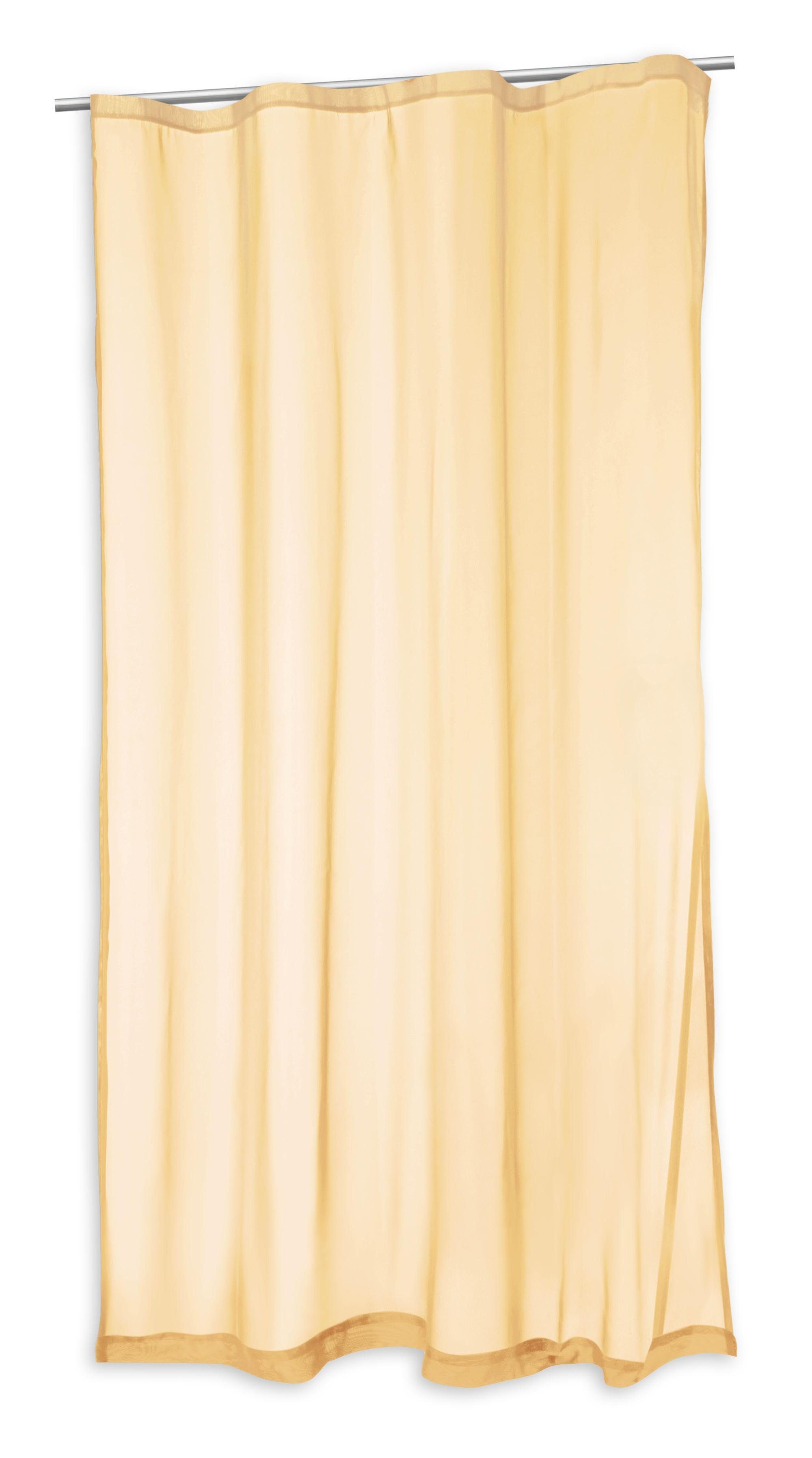 Haus und Deko Gardine Voile Vorhang mit Kräuselband Gardine Sheer in transparent ca. 140x24 (1 St), Kräuselband, transparent, Polyester