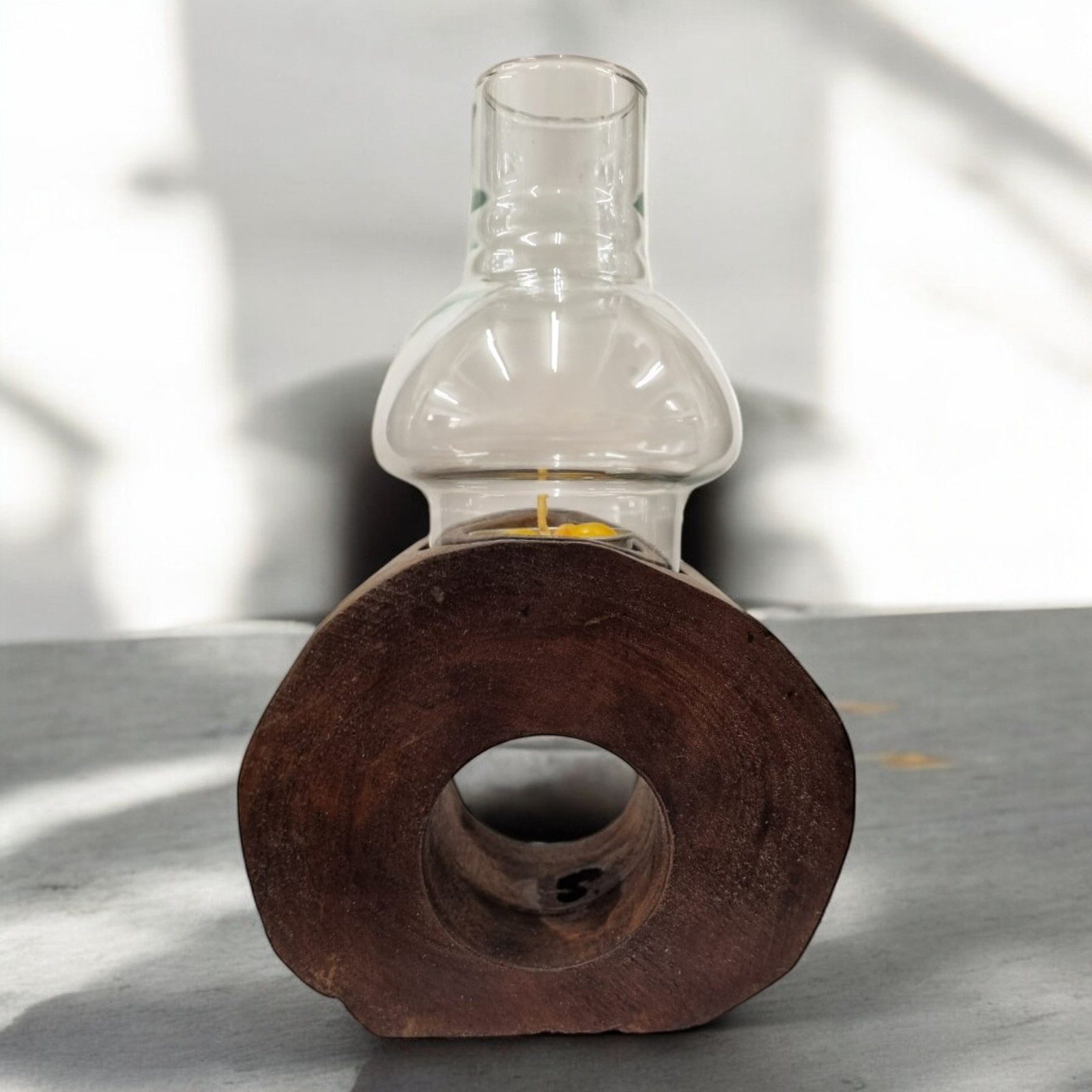 Kinaree Teelichthalter Windlicht Holz, inkl. Glasaufsatz, günstig online kaufen