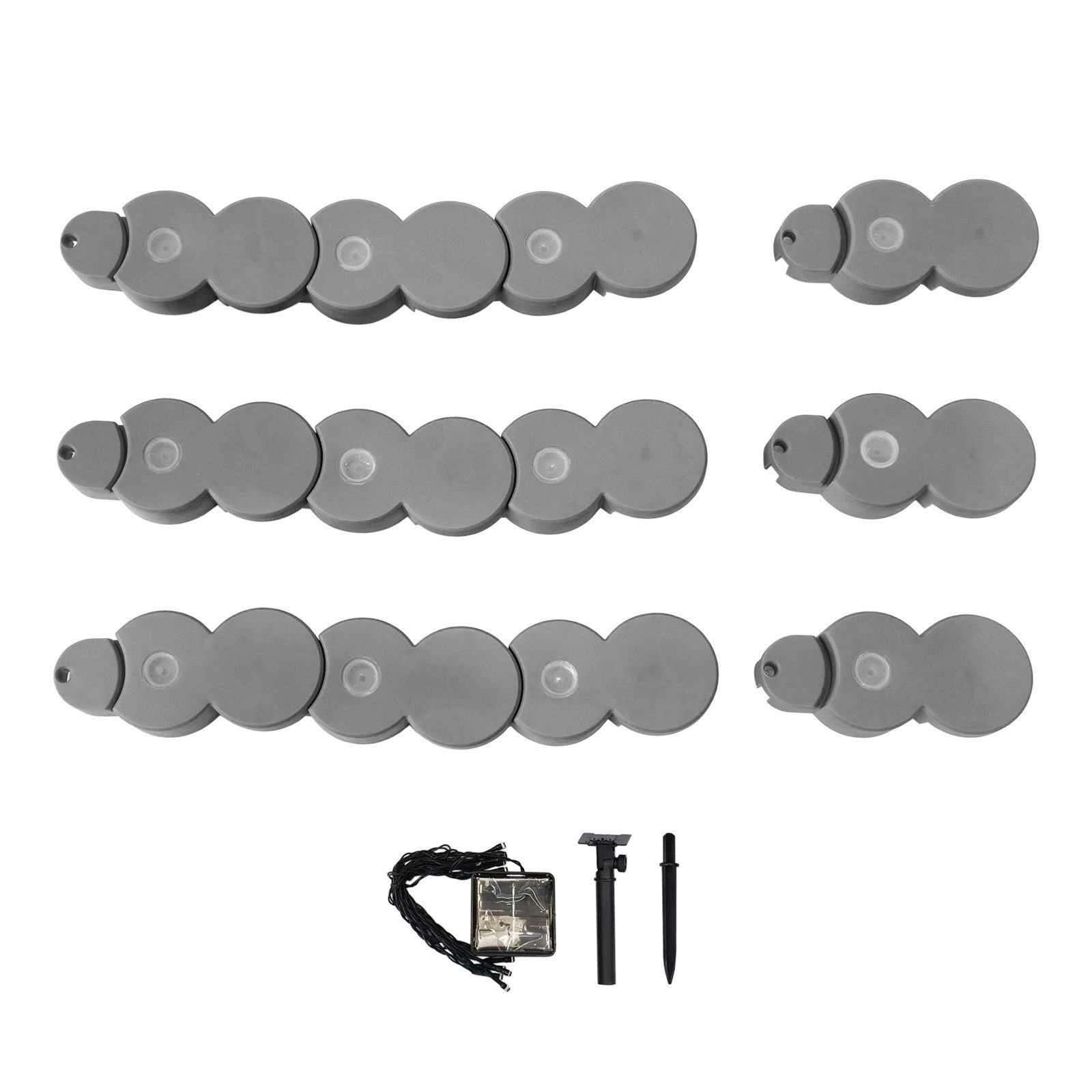 Beetumrandung Beetumrandung Nessa Solar Palisade 12-teilig Grau