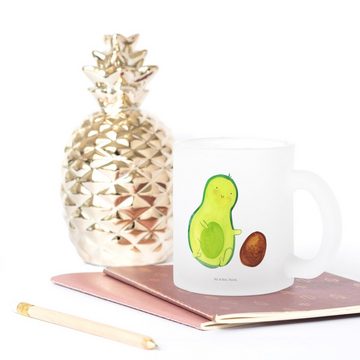 Mr. & Mrs. Panda Teeglas Avocado Kern rollt - Transparent - Geschenk, große Liebe, Veggie, Sch, Premium Glas, Liebevolles Design