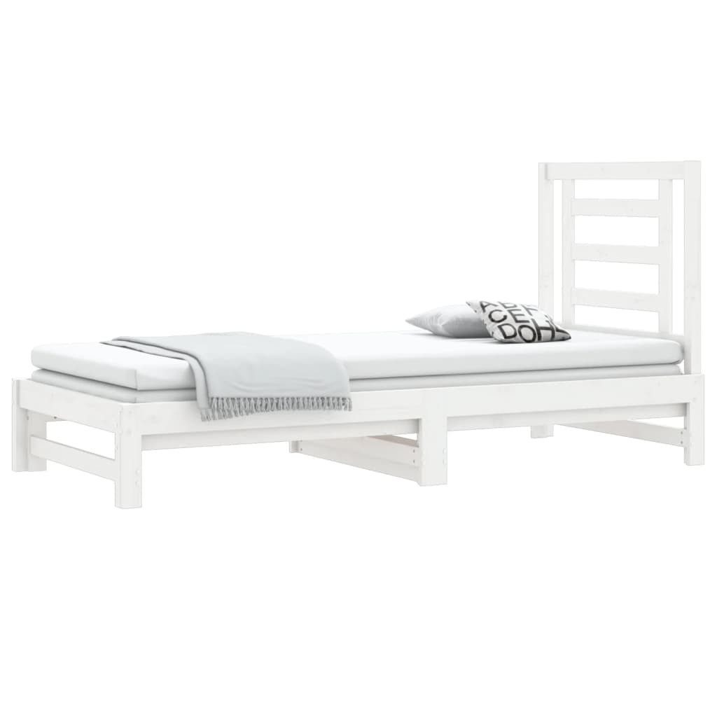 vidaXL Bett Tagesbett Ausziehbar Weiß 2x(90x200) cm Massivholz Kiefer günstig online kaufen