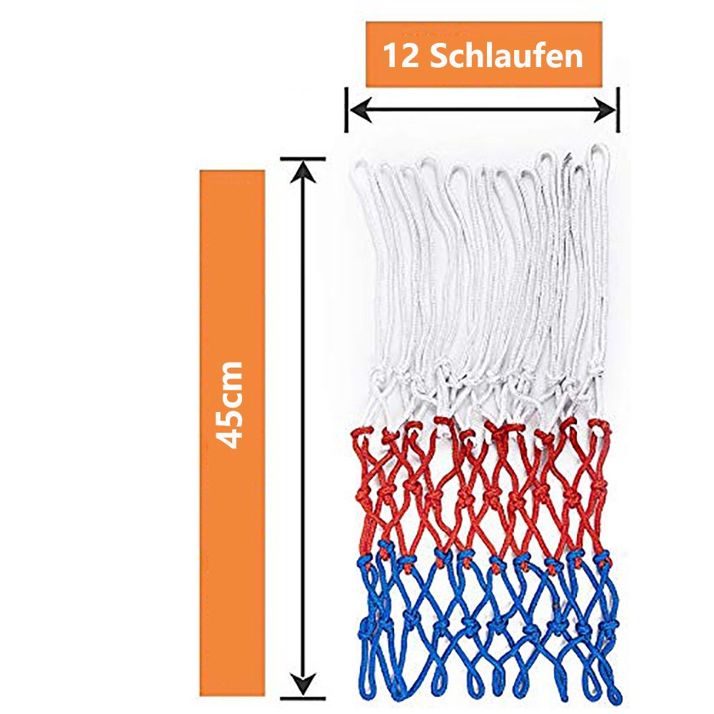 FOUORTUNATE-BEE Basketballnetz 2 Stück Basketball Ersatz Netz Dauerhaft (Für Standard Größe BasketballKorb, Netz für Basketballkorb Outdoor, 2-St)