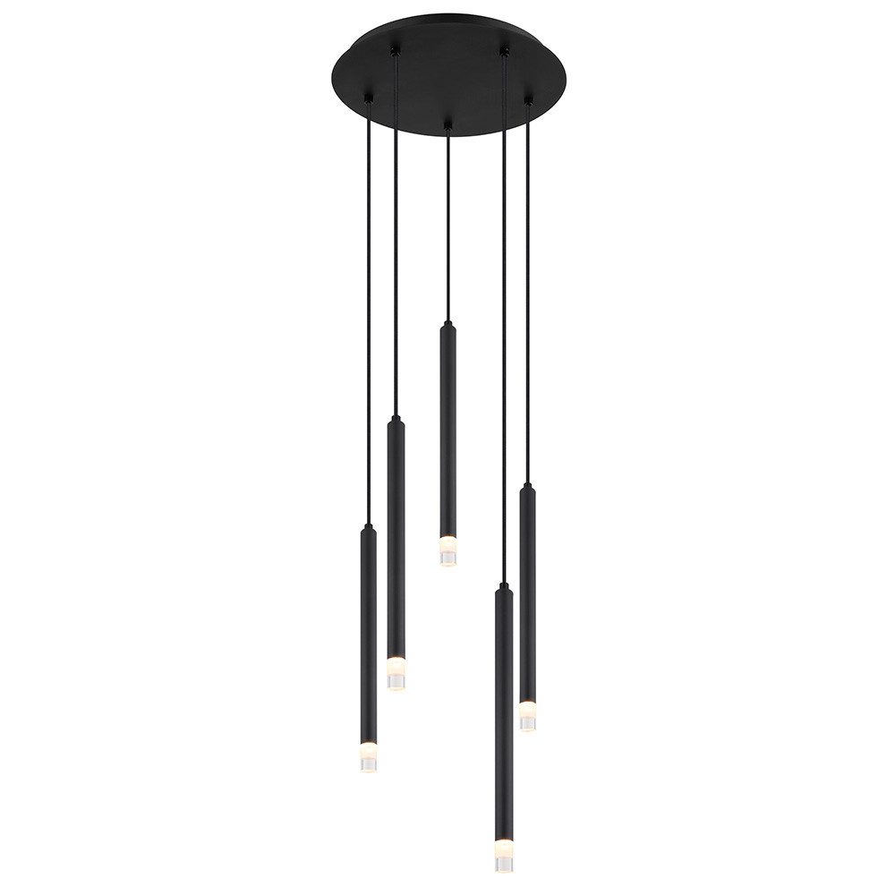 GLOBO LIGHTING Hängeleuchte, Leuchtmittel nicht inklusive, Pendellampe Hängelampe Esstischleuchte schwarz 5 flammig H 120 cm