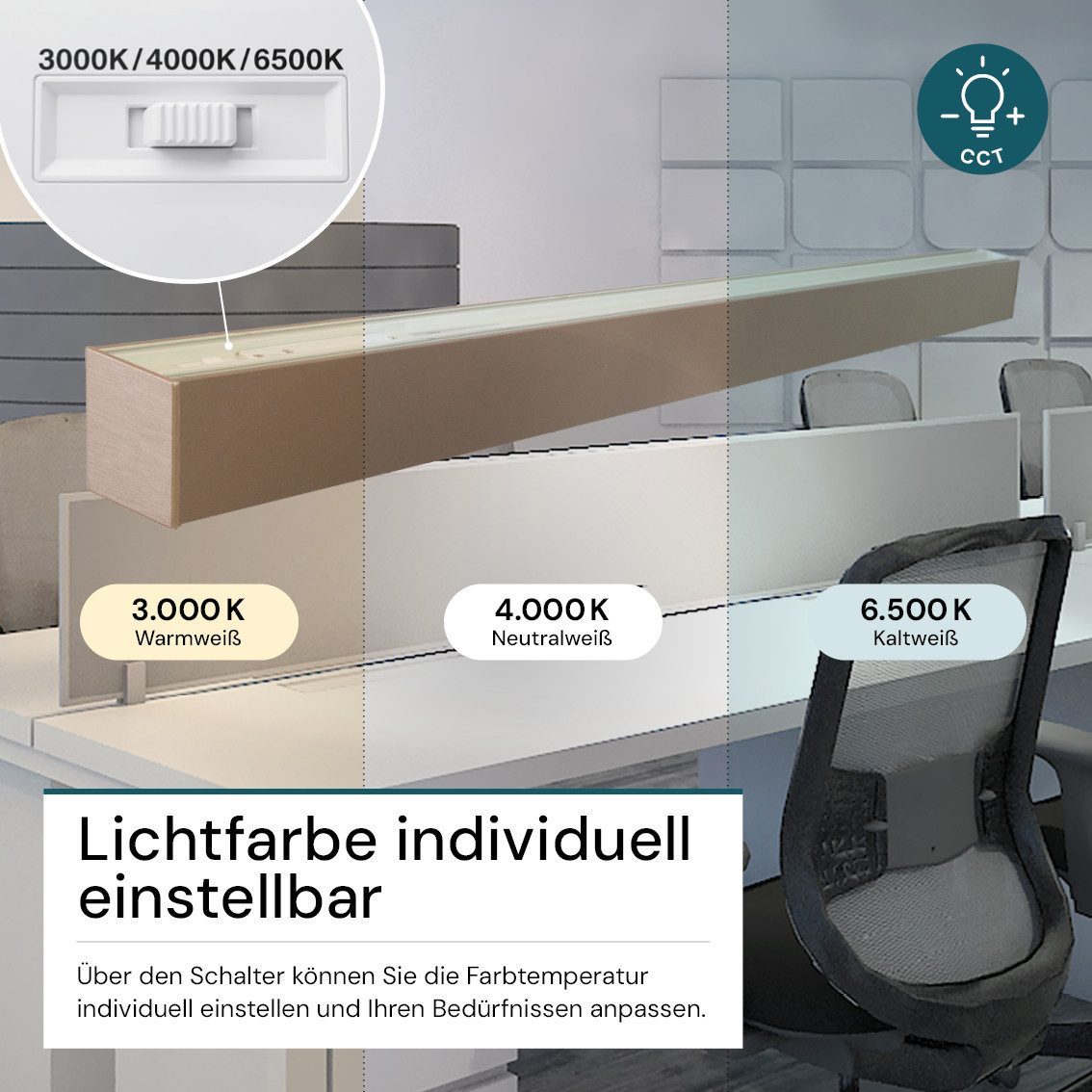 LUXULA LED Pendelleuchte LUXULA LED Linearleuchte 120 cm 40 W CCT einstellbar Gold, Farbwechsler