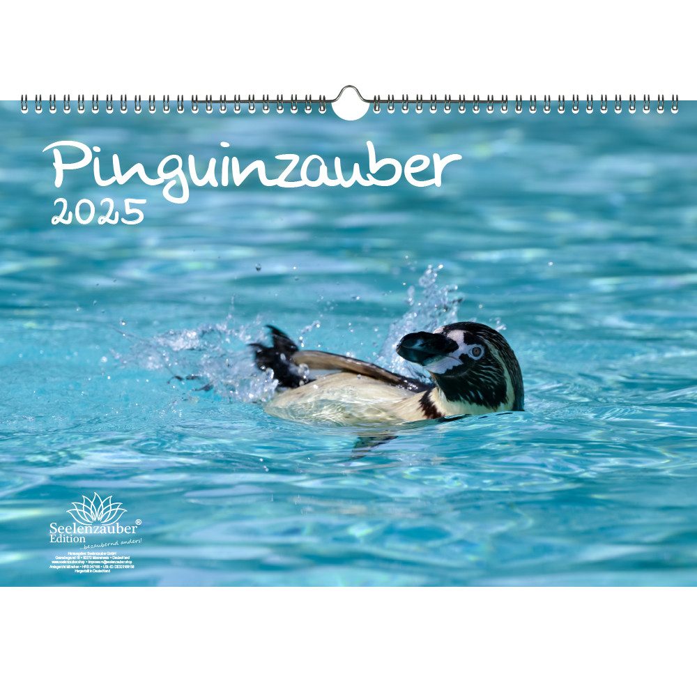 Seelenzauber Wandkalender Pinguinzauber DIN A3 Kalender für 2025 Pinguin