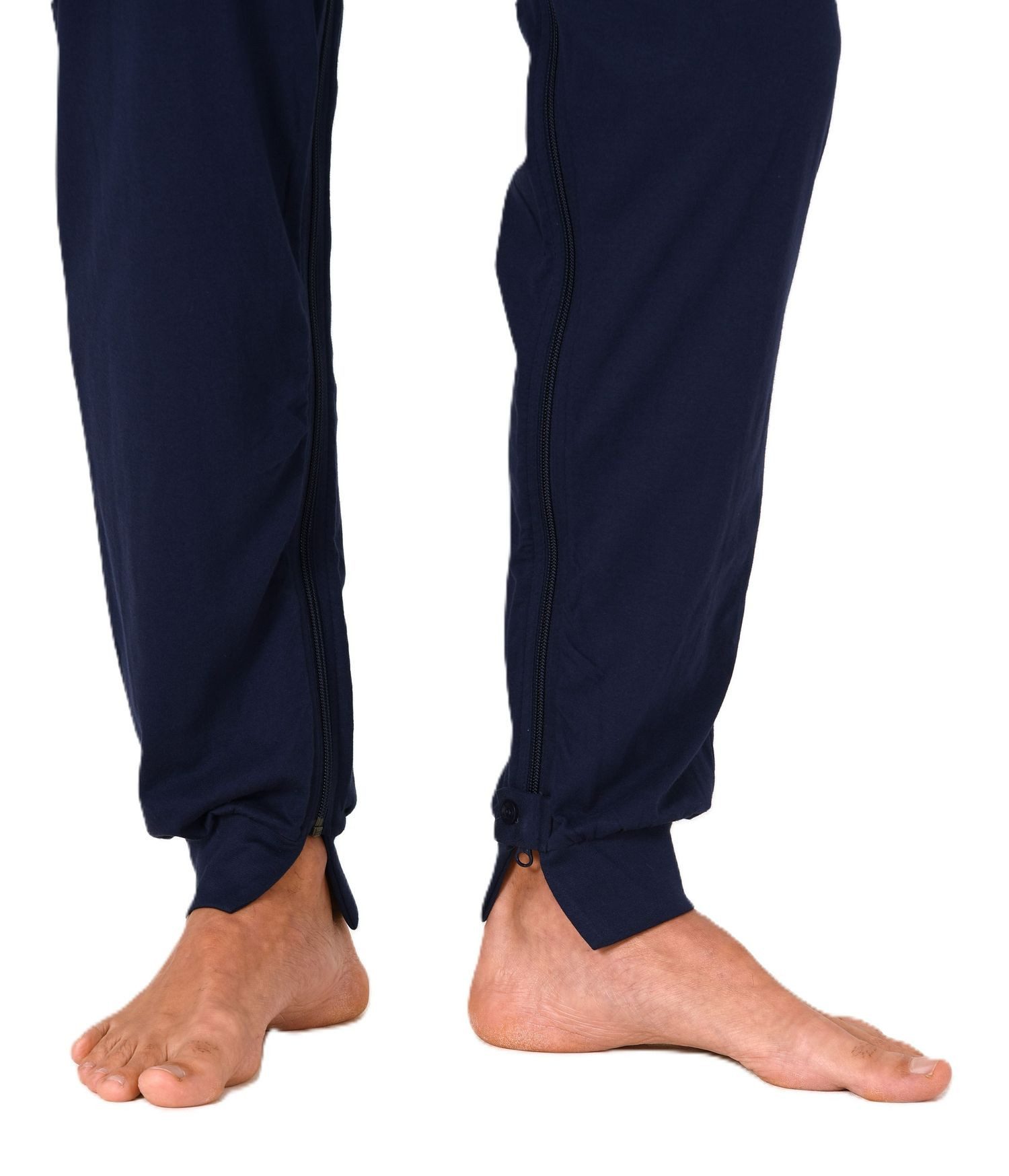Normann Pyjama Herren kurzarm Pflegeoverall mit langen Bein und 2 Reissverschlüssen