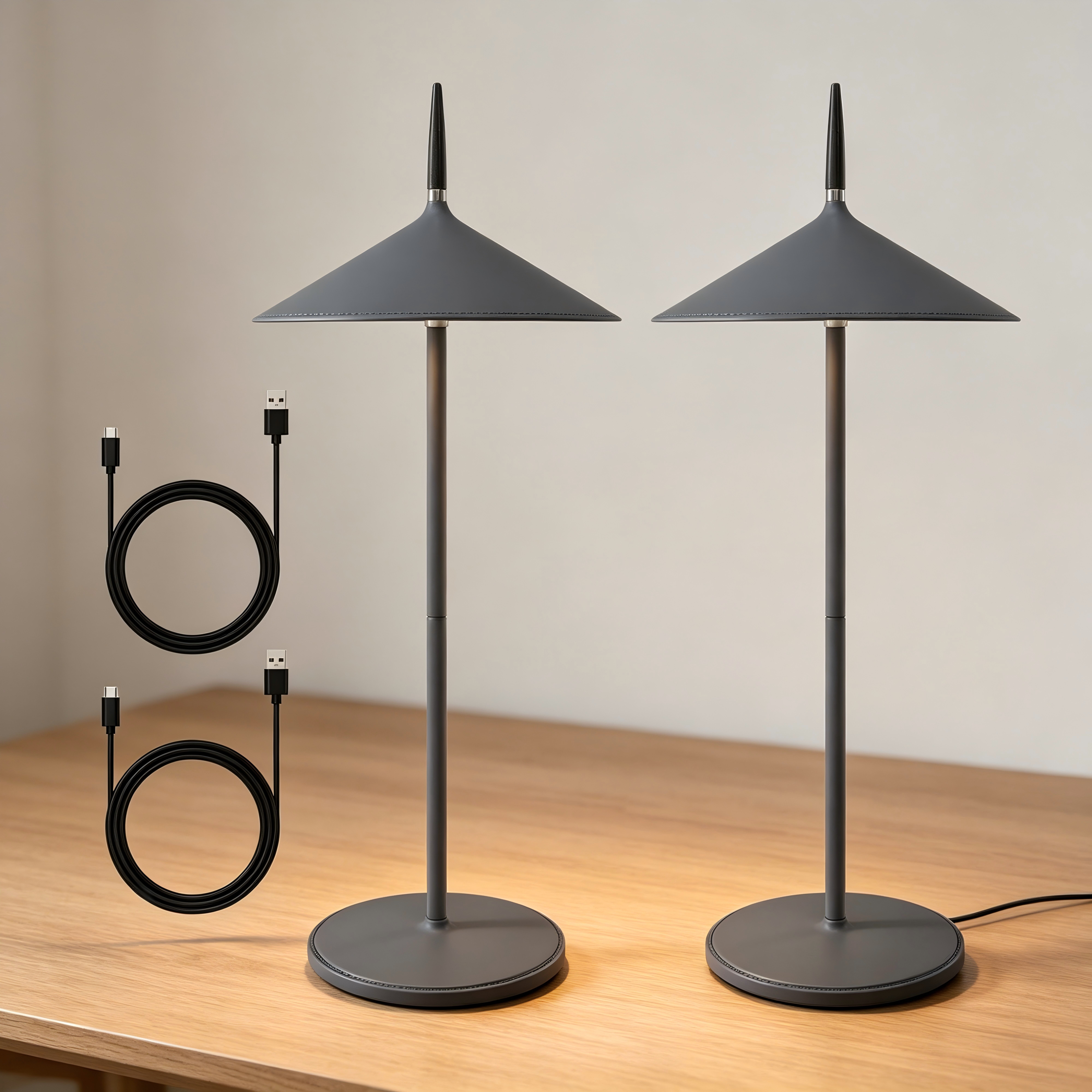 ZMH LED Tischleuchte Kabellos Aufladbar Touch Dimmbar Modern Aussentischleuchte Garten, Augenschutz, Einfache Installtion, LED fest integriert, 3000-6500K, 1800mhA Nachttischlampe USB für Esstisch