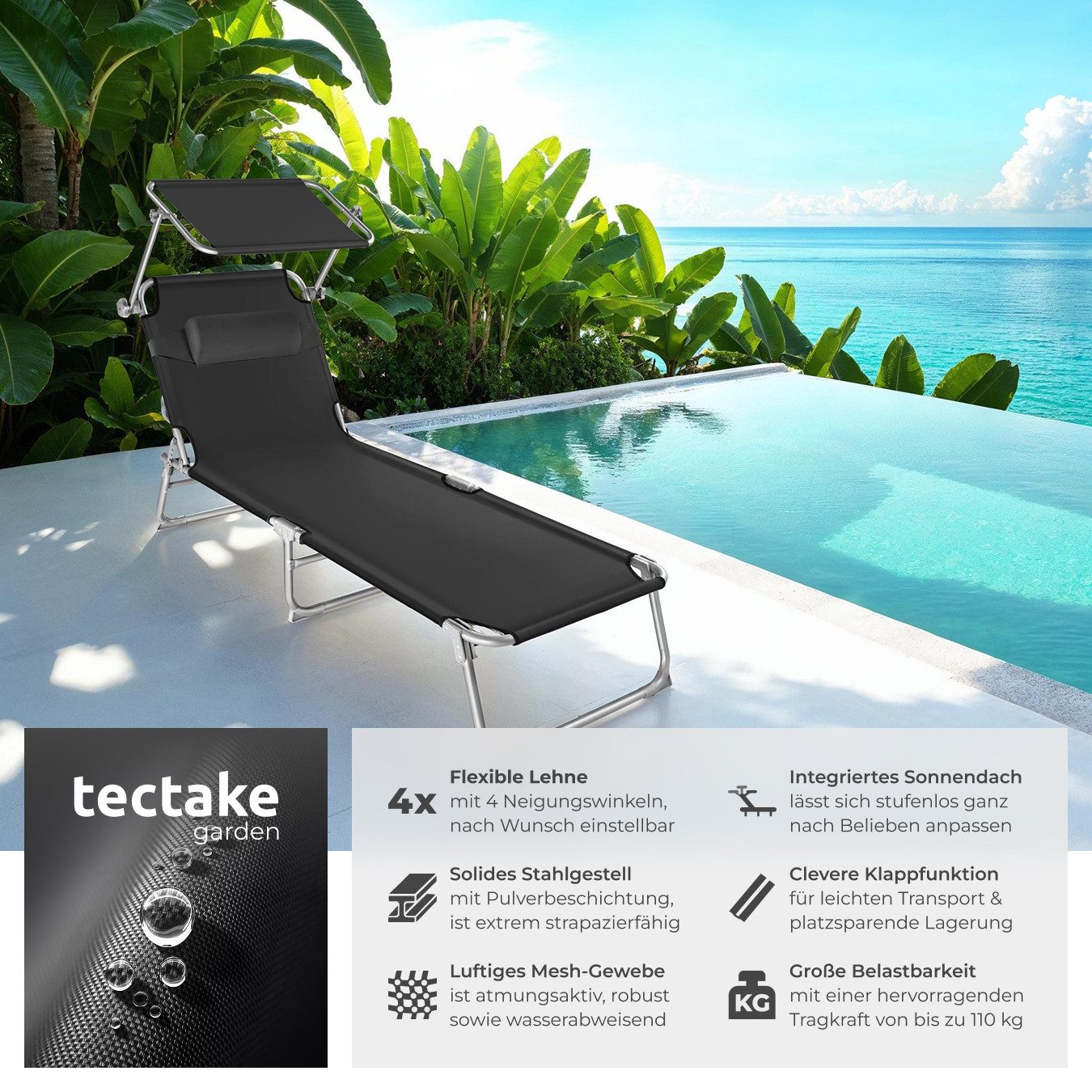 tectake Gartenliege 2er Set Gartenliege, Set, günstig online kaufen