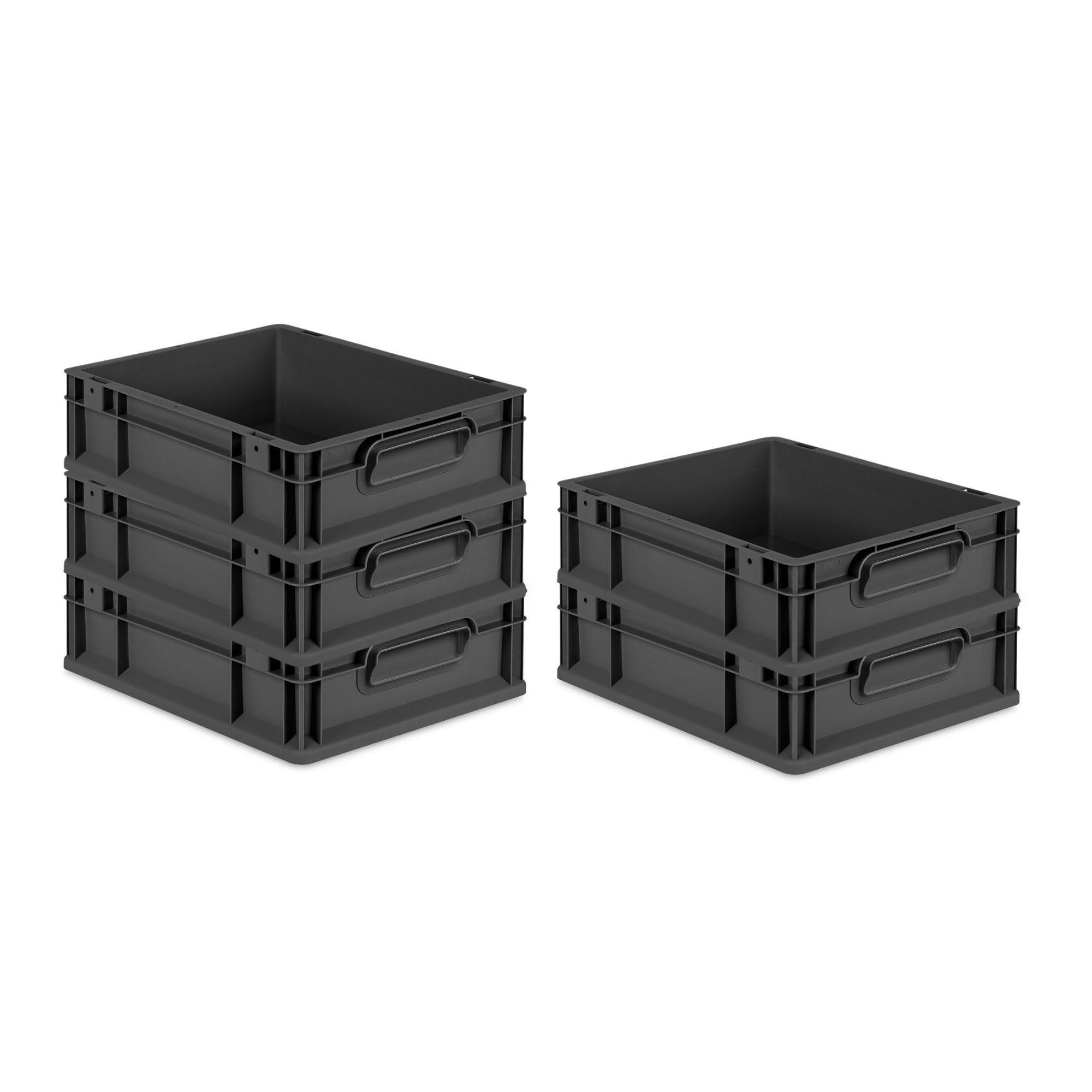 PROREGAL® Stapelbox SparSet Eurobox NextGen Grip, Verschiedene Größen/Mengen (5 St)