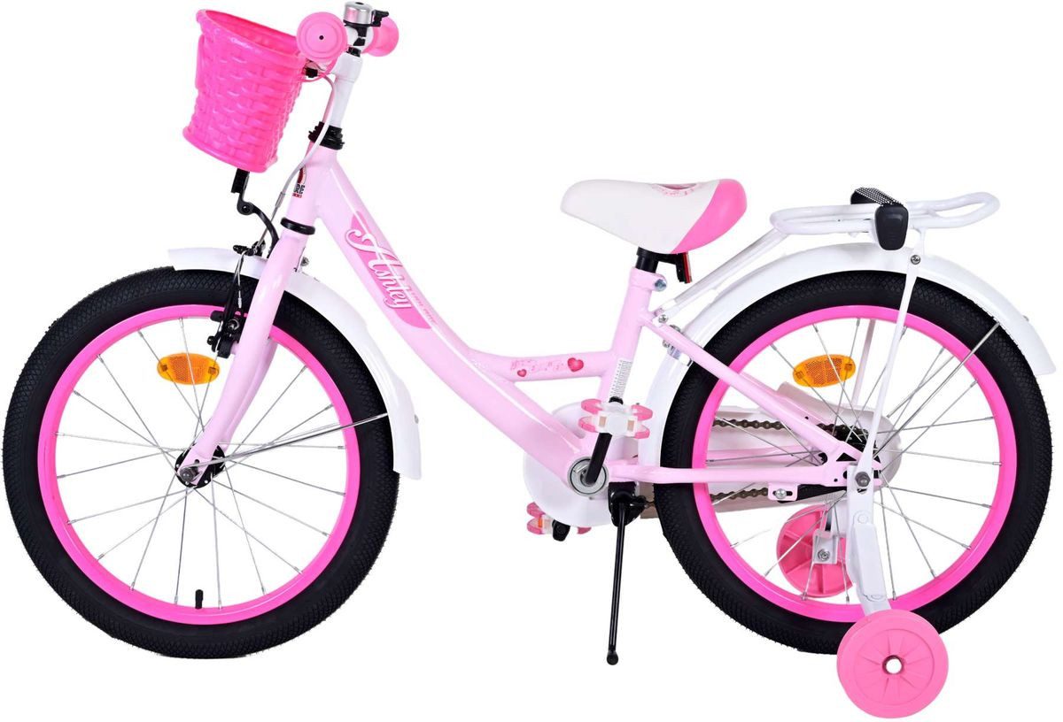 T&Y Trade Kinderfahrrad 18 Zoll Fahrrad Kinder Mädchen Fahrrad Mädchenfahrrad Rad Ashley 31832, 1 Gang, Rücktrittbremse, Gepäckträger, Stützräder, Korb, Seitenständer