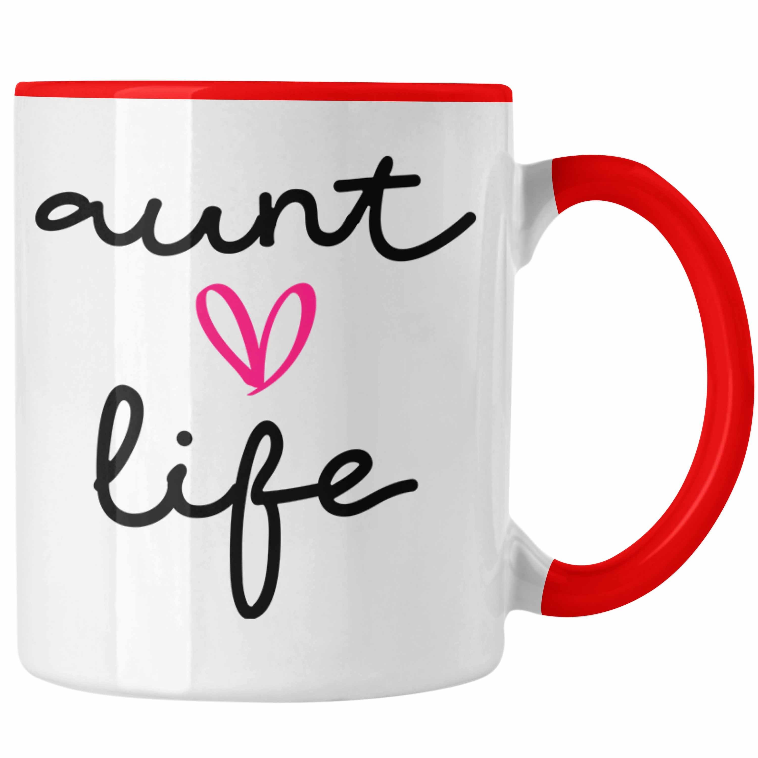 Trendation Tasse Trendation - Aunt Kaffeetasse Lustig Geschenk Tante Tante Tante Beste Geschenkidee Rot Life Geburtstag Tasse für