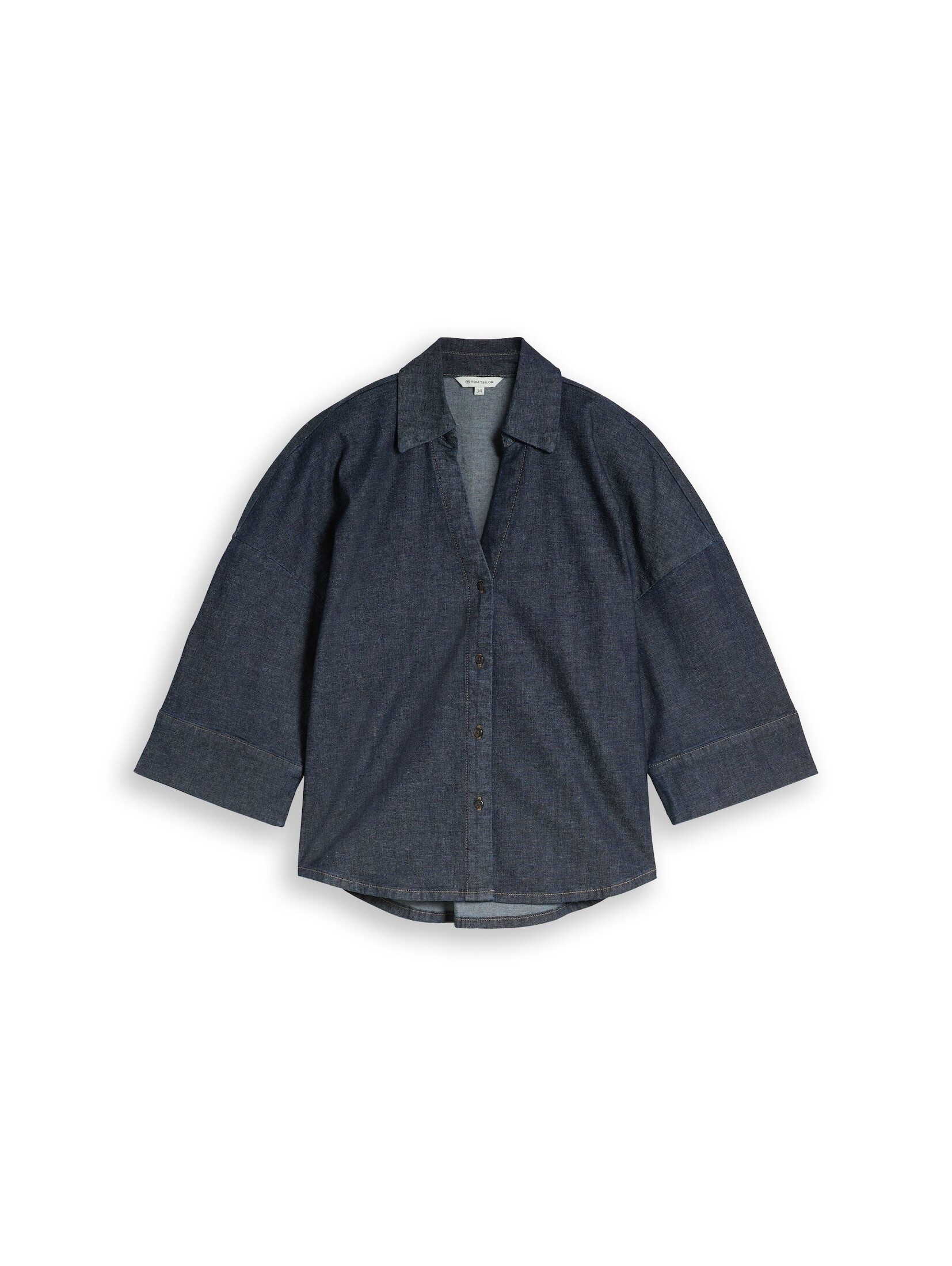 TOM TAILOR Langarmbluse Blusen & Shirts Oversize Jeansbluse mit V-Ausschnitt