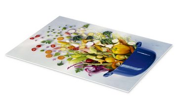 Posterlounge Forex-Bild Science Photo Library, Gemüse fällt in einen Topf, Küche Fotografie