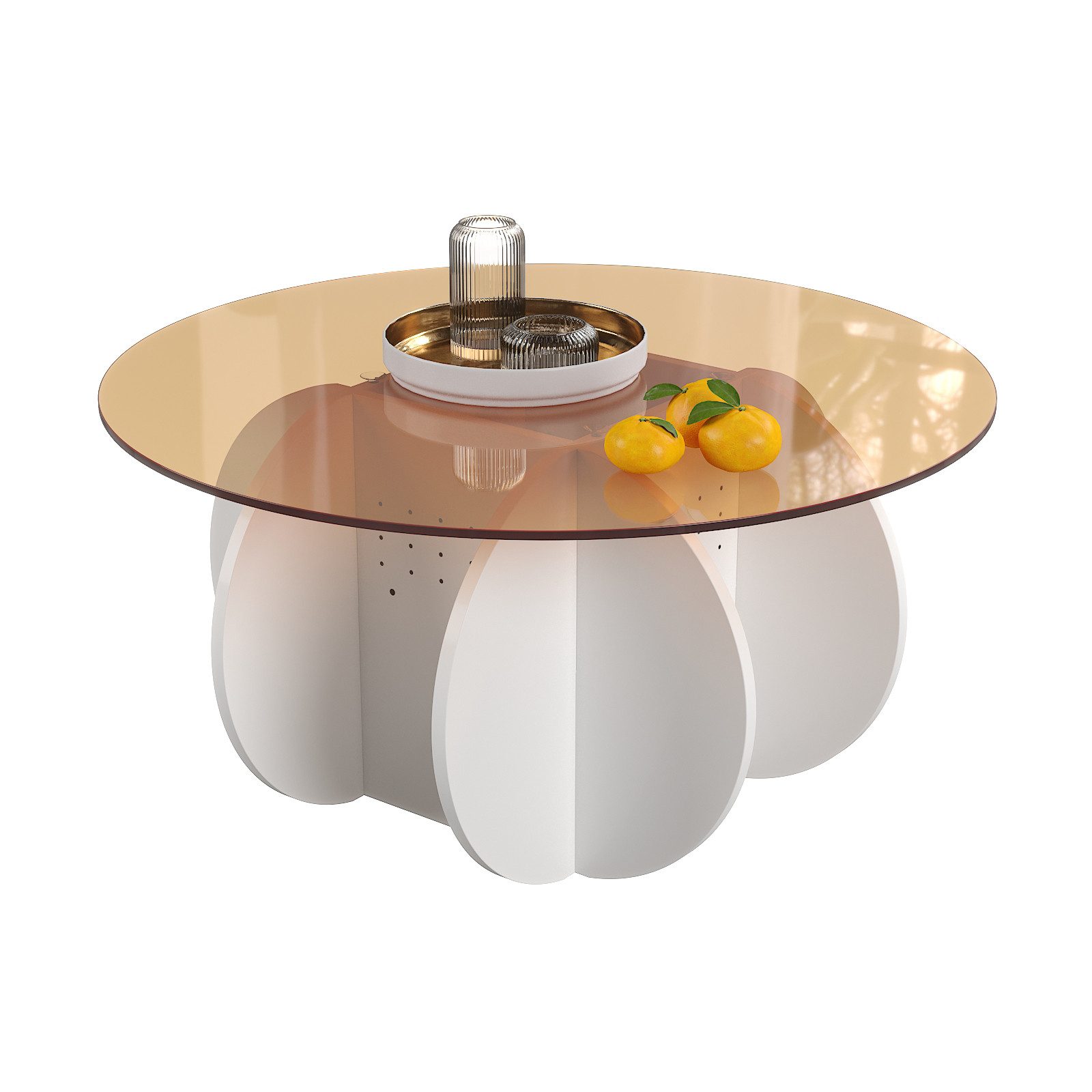 radelldar Couchtisch, Beistelltisch für Wohnzimmer Rund glas Ø 80 x 41cm günstig online kaufen