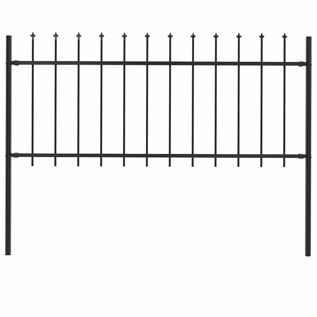 vidaXL Gartenzaun Gartenzaun Woerden mit Speerspitze Stahl 181 x 80 cm Schwarz, (1-St)
