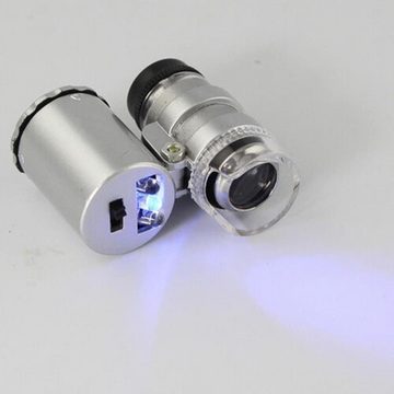 Gontence Taschenlupe Mini 60X LED Lupe, Einstellbare Taschenlupe mit UV-Licht, Juwelier