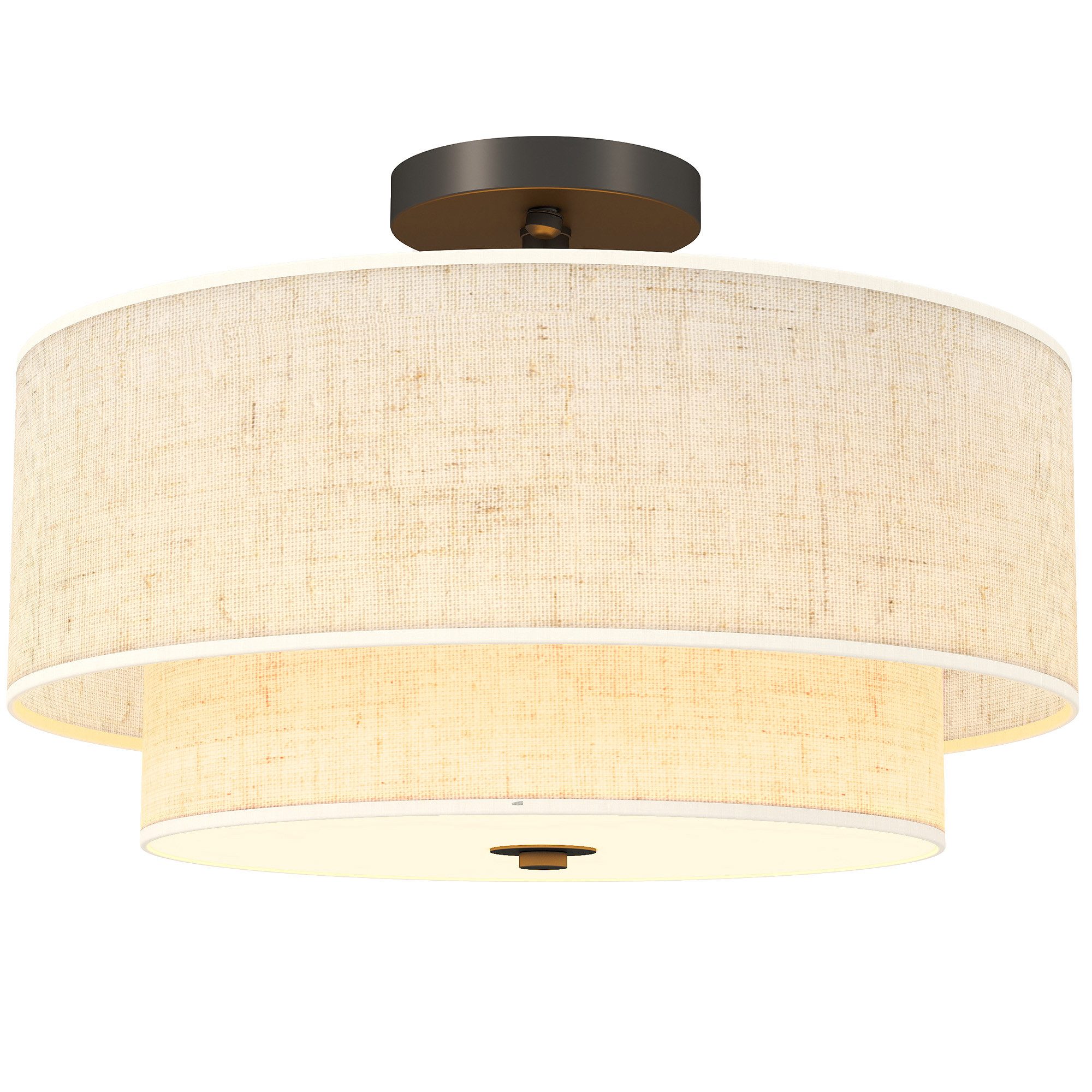 HOMCOM Deckenleuchte Deckenlampe Hängend mit 3 x E14 Fassung, Modern minimalistischer Stil, Ohne Leuchtmittel, für Schlafzimmer Wohnzimmer, Creme