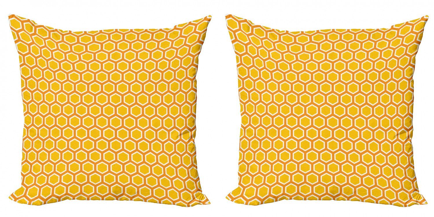 (2 Biene Digitaldruck, Accent Kissenbezüge Abakuhaus Bienenwaben-Muster-Geometrie Stück), Modern Doppelseitiger