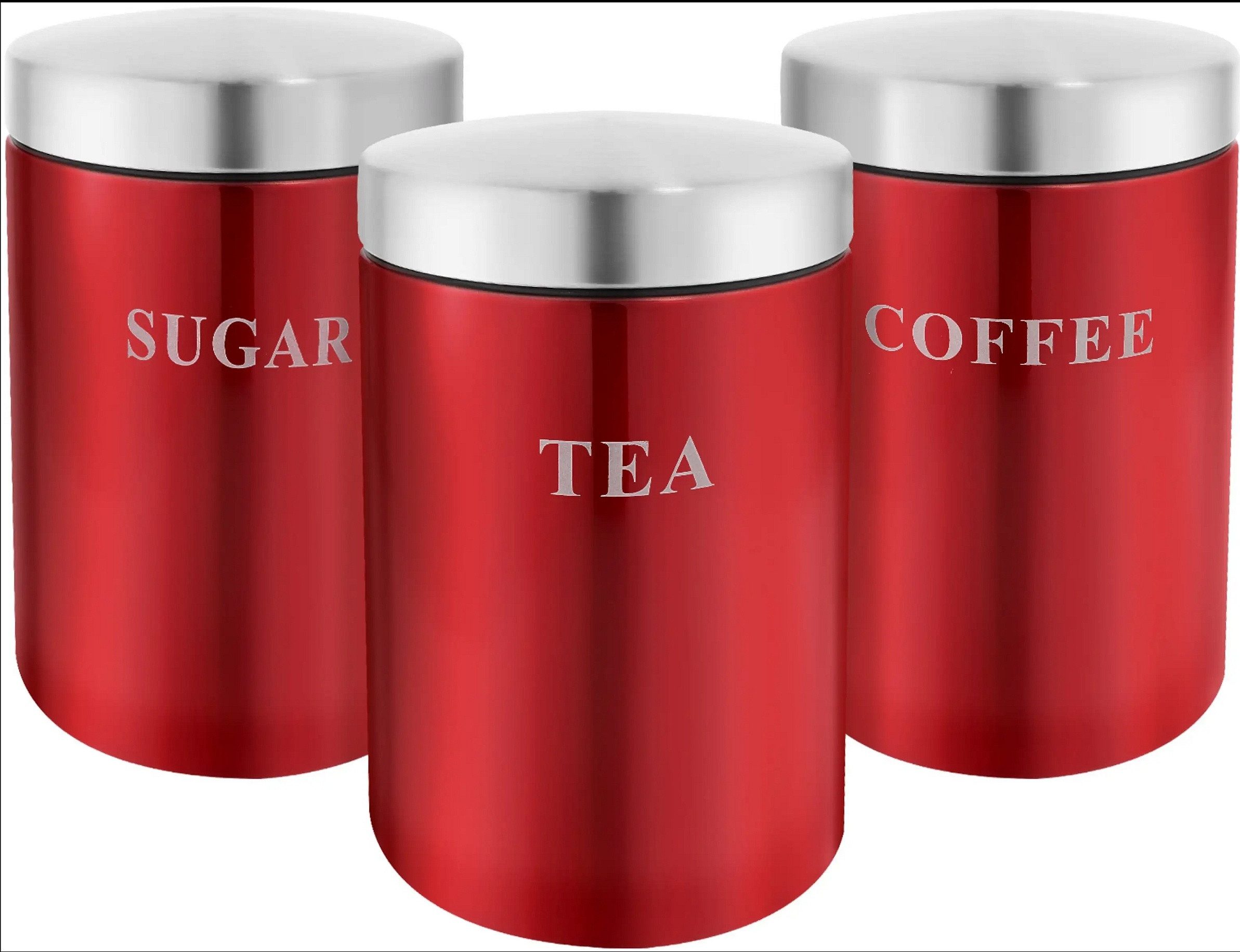 Cheffinger Aufbewahrungsbox Vorratsdosen Vorratsbehälter Kaffeedose Metall 3er-Set 1,5L