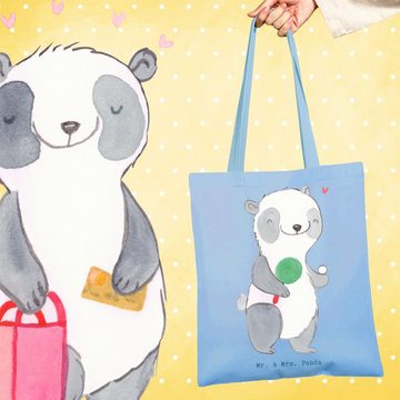 Mr. & Mrs. Panda Tragetasche Panda Tischtennis - Sky Blue - Geschenk, Tischtennis Verein, Beutel, (1-tlg), Design-Highlight