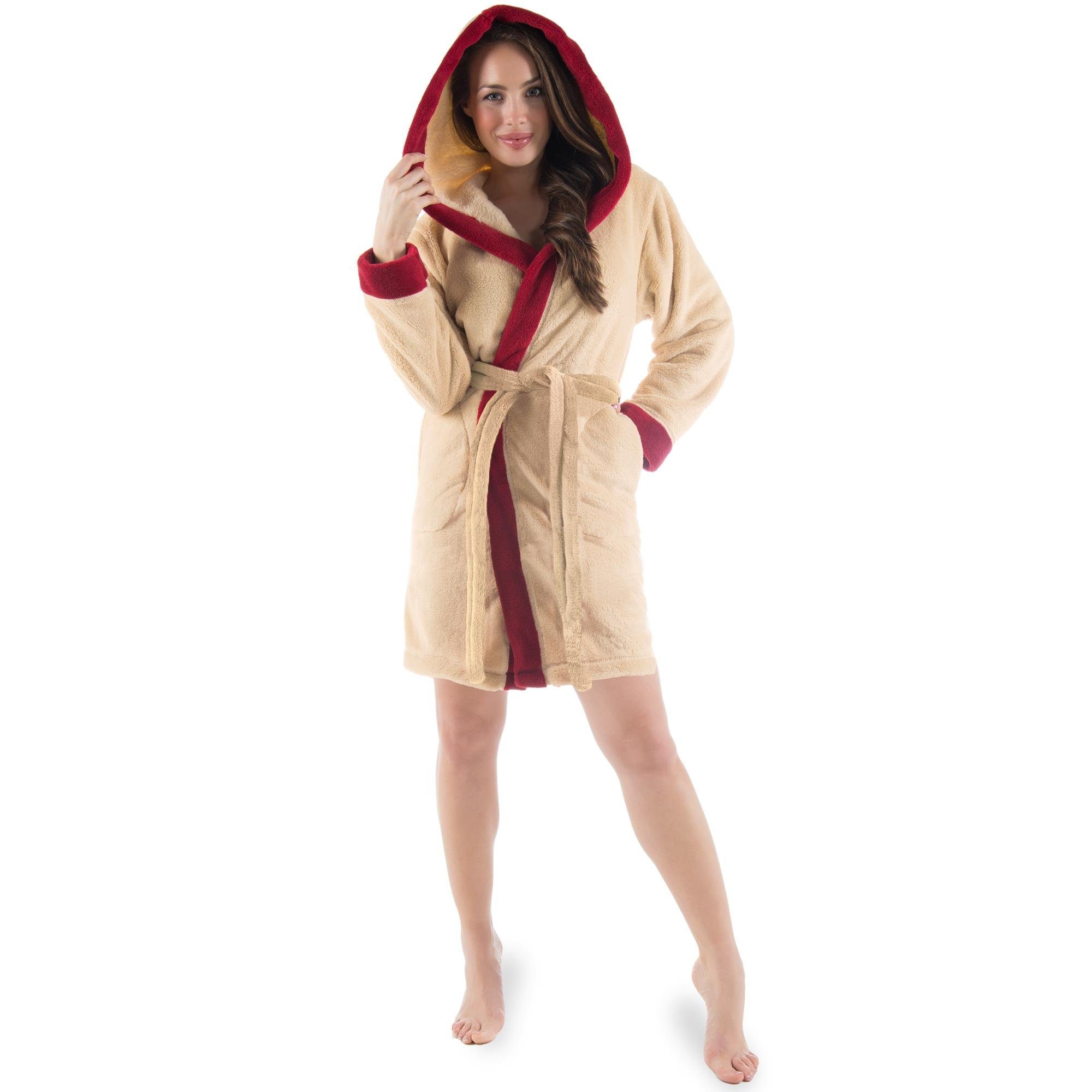 CelinaTex Bademantel Morgenmantel Damen Flausch kurz günstig online kaufen