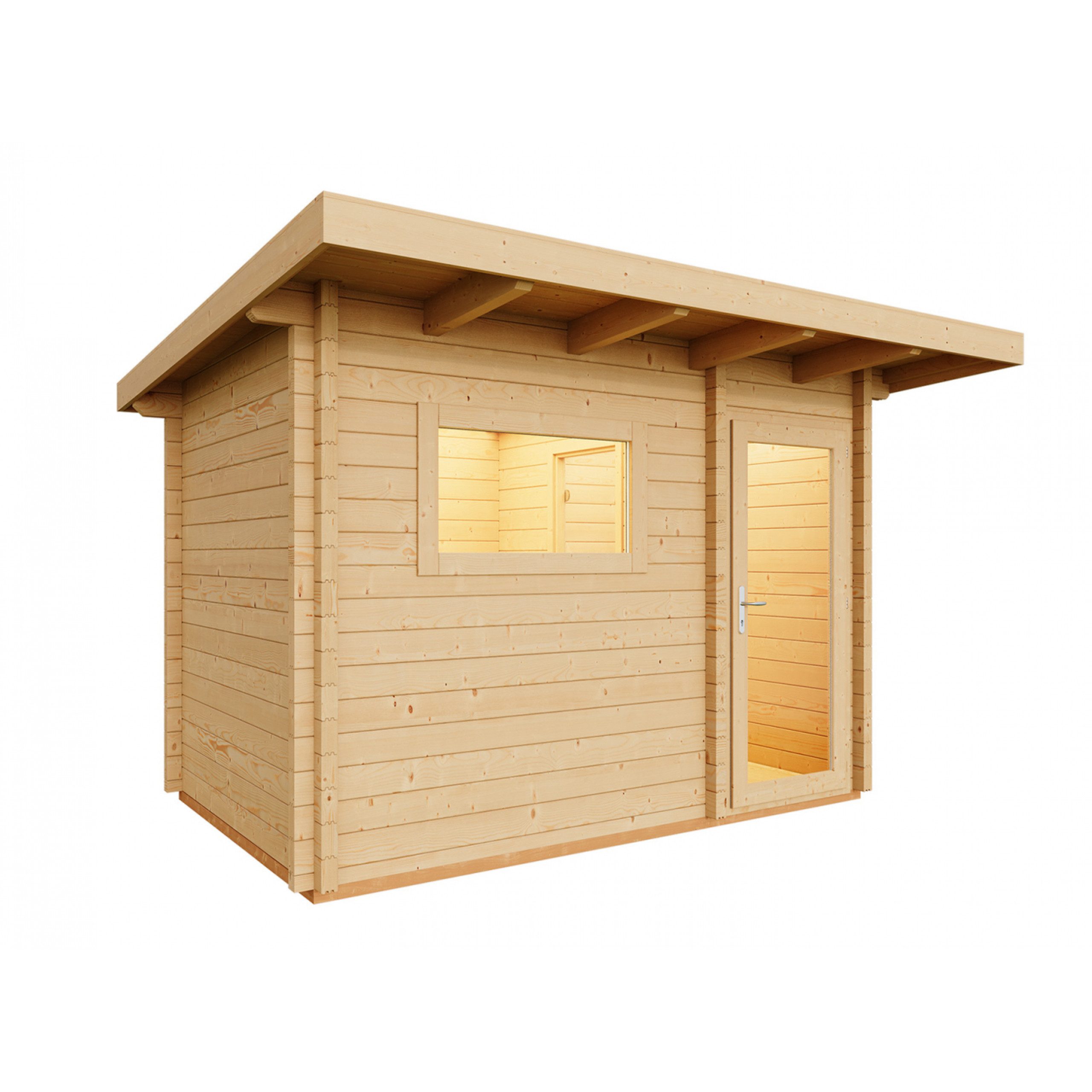 Infraworld Fasssauna Infraworld Gartensauna Terra 2 Außensauna mit Vorraum Saunahaus 341