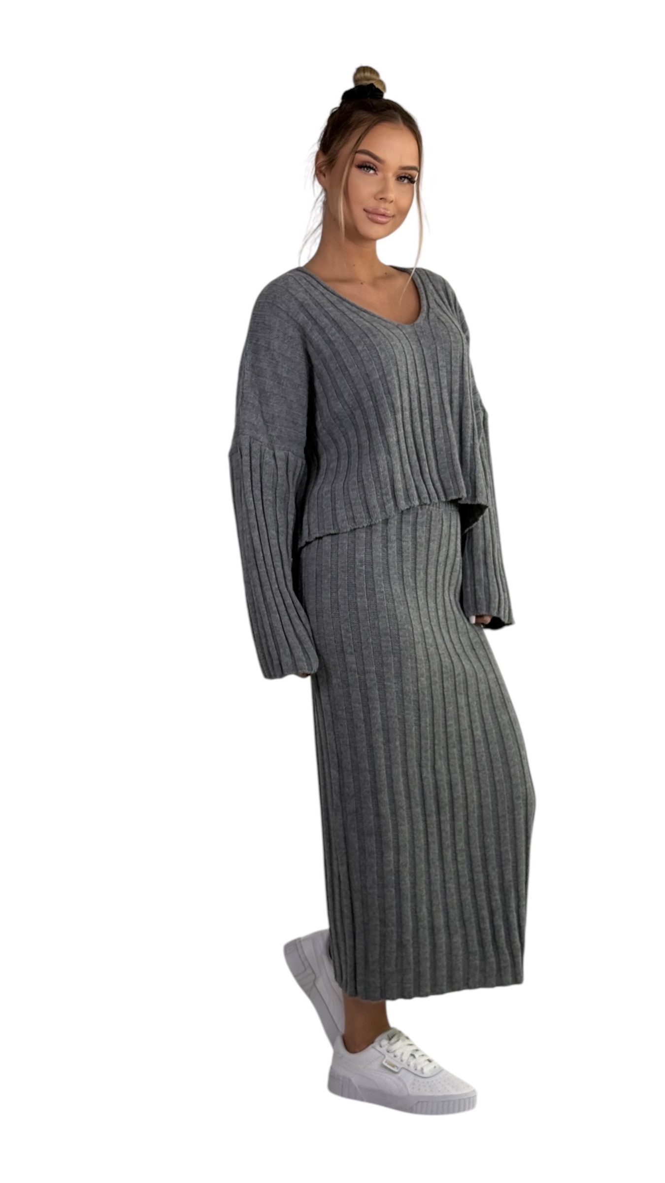 Mississhop Strickkleid Strickkleid Strickanzug Rock Pullover Damen M.3079